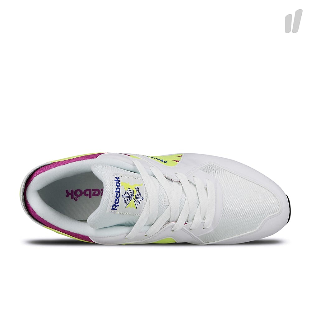 Reebok pyro White-Vicious Violet-Neon Yellow-Crushed Cobalt-Black Sneakers Detailfoto | Overkill