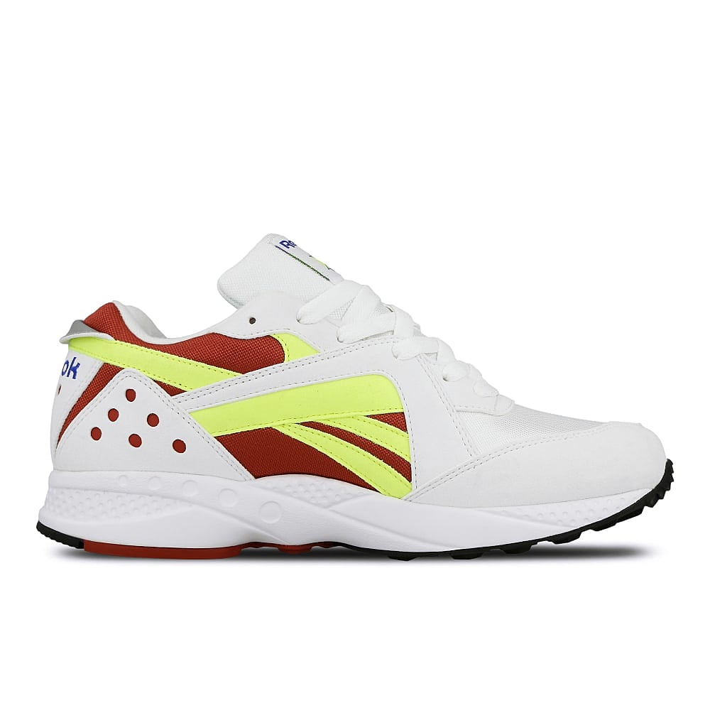 Reebok pyro White-Meteor Red-Neon Yellow-Crushed Cobalt-Black Sneakers Silhouette | Overkill