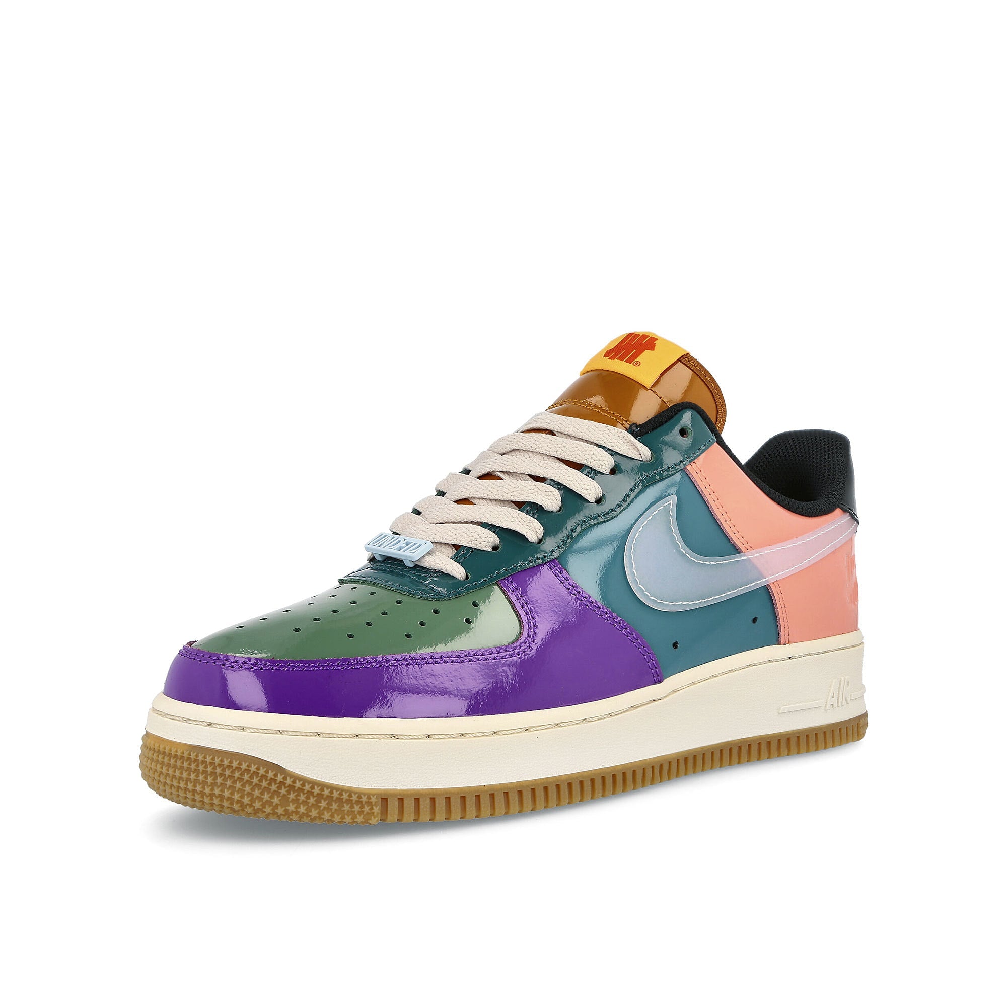 Nike Undefeated x Nike Air Force 1 Low SP Wild Berry-Celestine Blue - Multi - Color Sneakers Close Up | Overkill