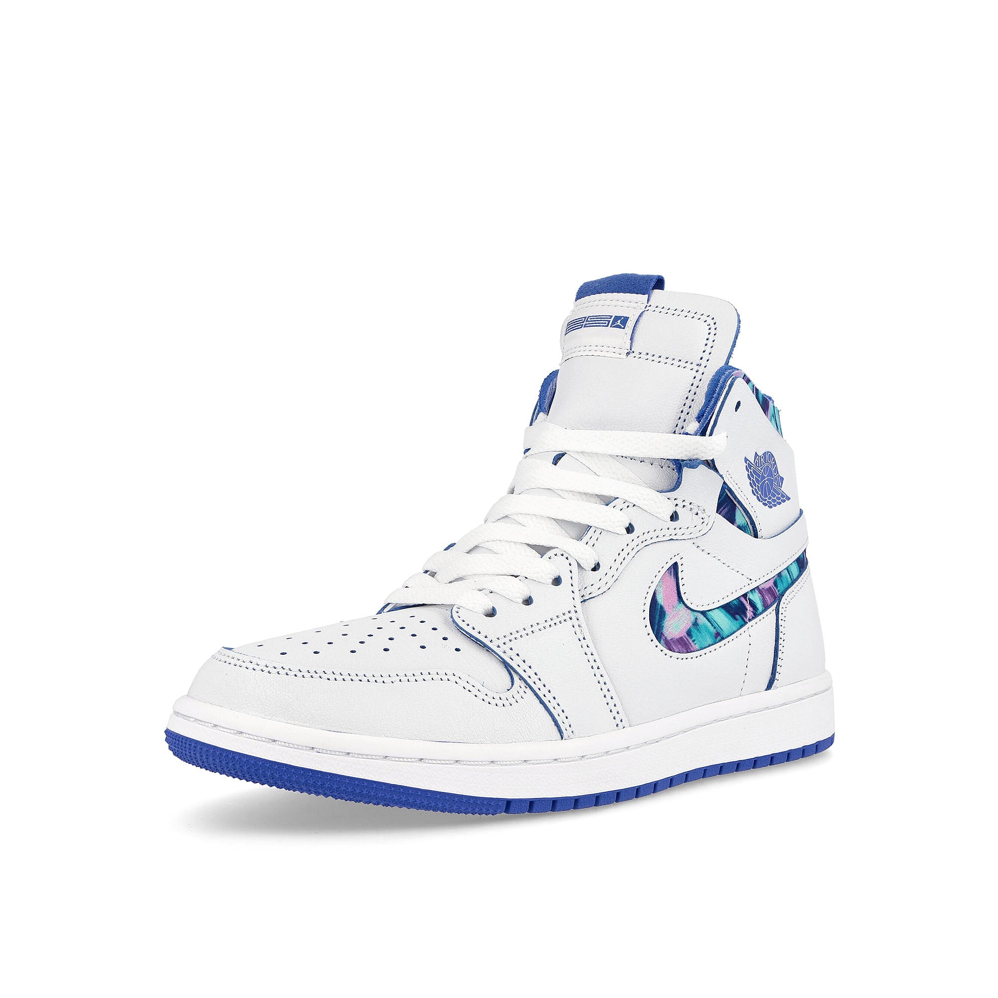 Jordan Wmns Air Jordan 1 Zoom Air Comfort White / Hyper Royal - Black Sneakers Close Up | Overkill