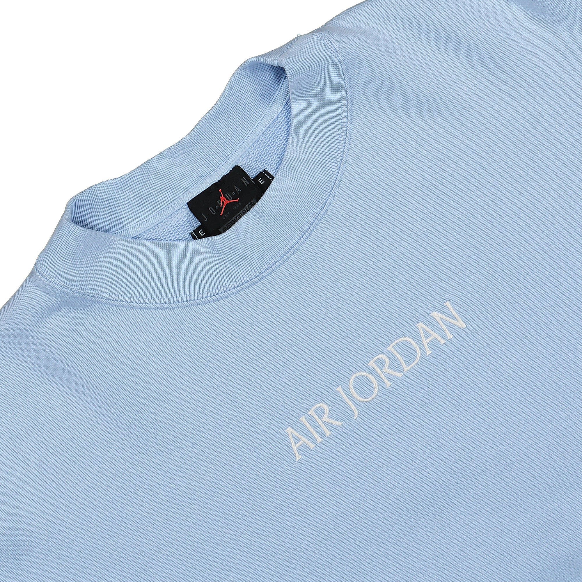 Jordan Air Jordan W Wordmark Fleece Crew Ice Blue / Sail Sweatshirts Close-up | Overkill