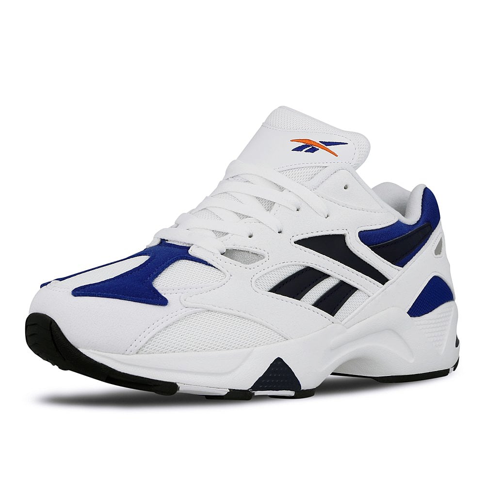 Reebok aztrek 96 White-Royal-Fiery Orange Sneakers Close Up | Overkill