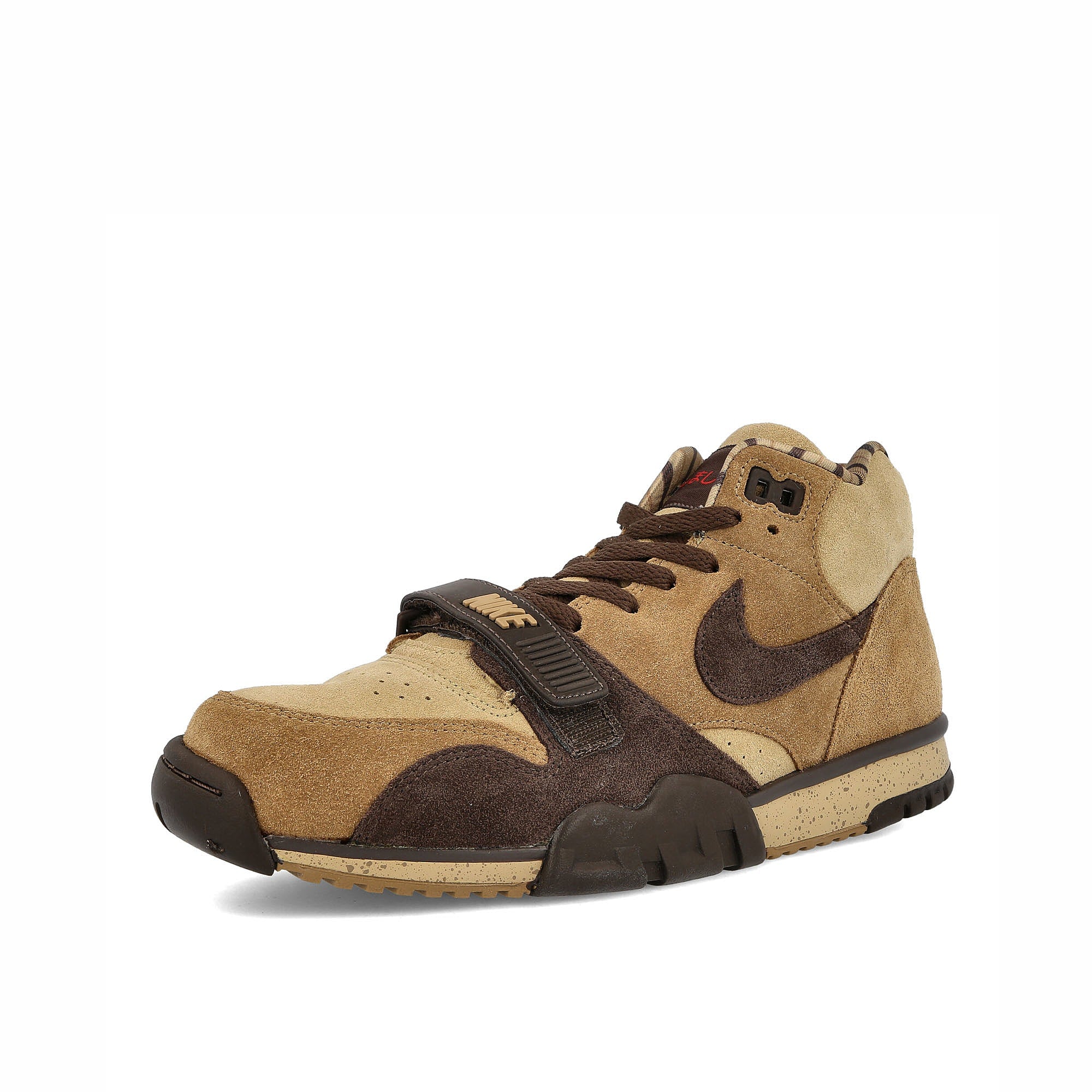 Nike air trainer 1 Hay-Baroque Brown - Taupe - Varsity Red Sneakers Close Up | Overkill