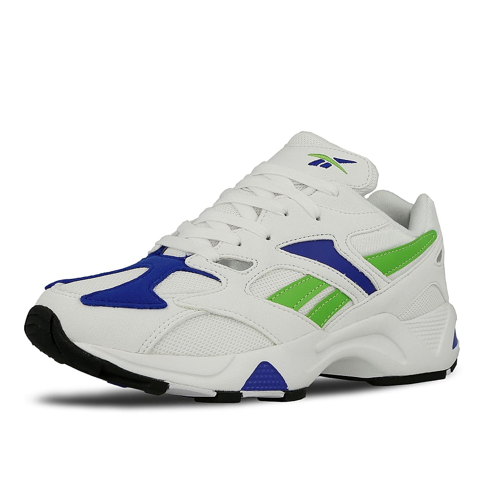 Reebok wmns aztrek 96 White-Cobalt-Semi Solid Grey Sneakers Close Up | Overkill