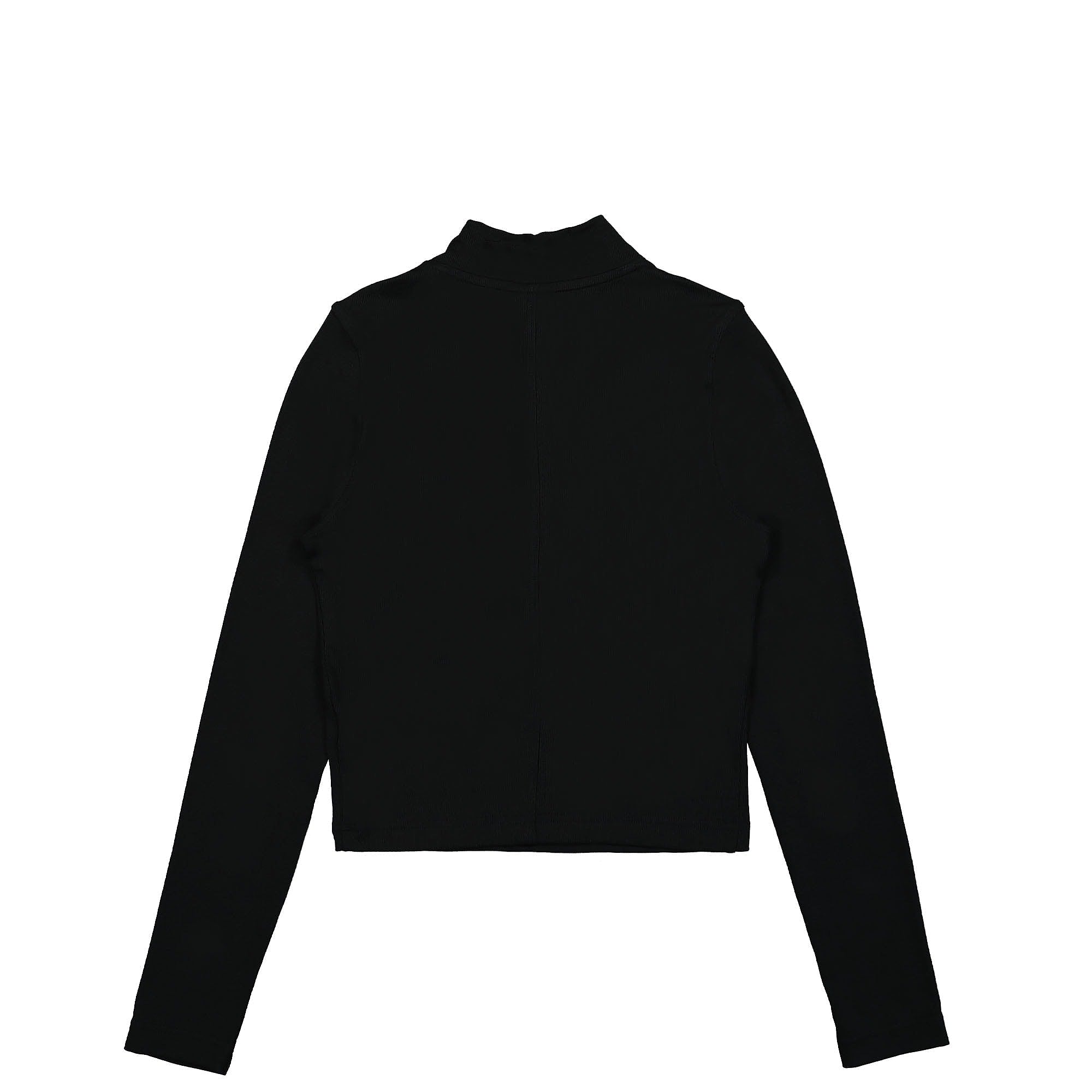 Nike W Essential Ribbed Mock Long Sleeve Top Black / White Longsleeves Material | Overkill