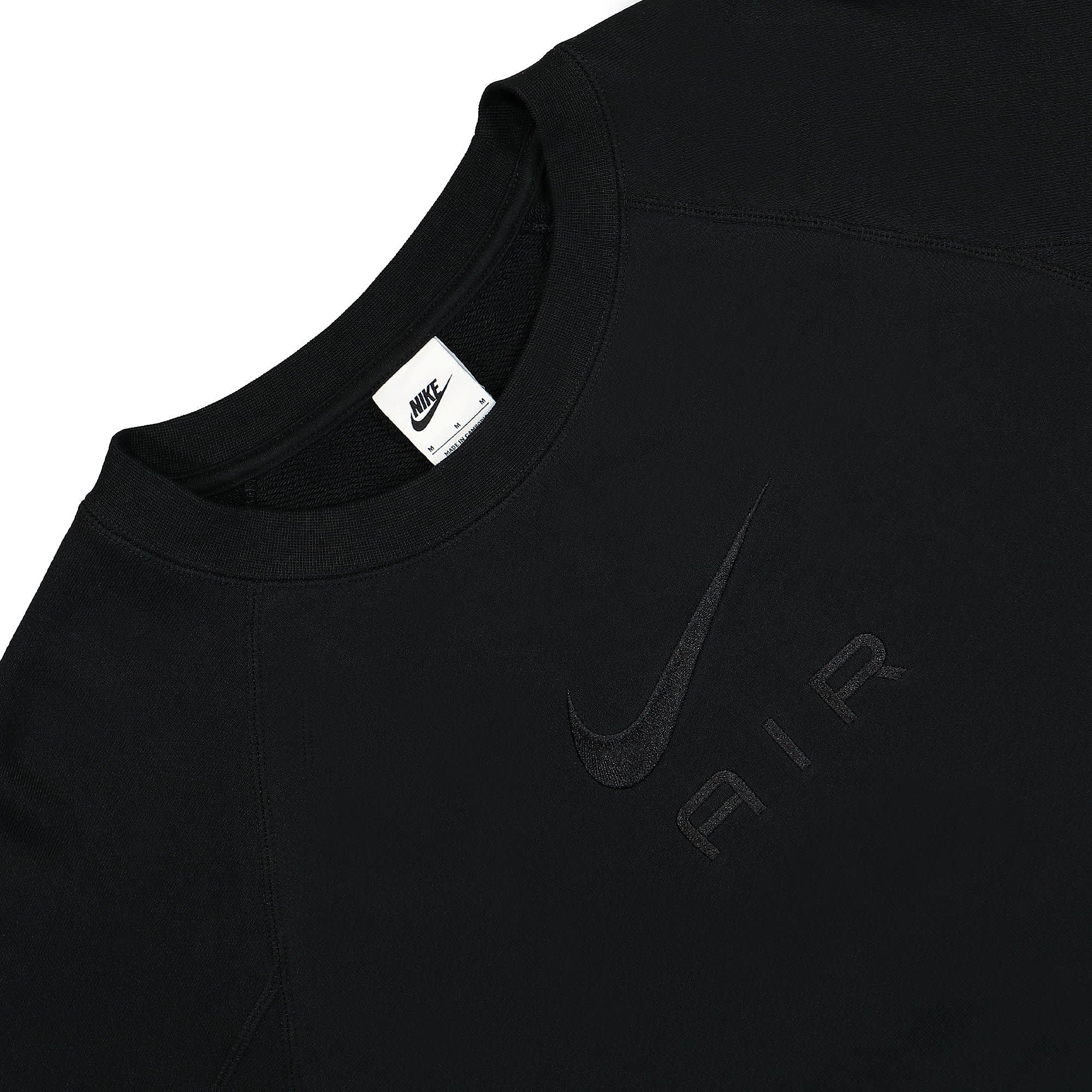 Nike NSW Air French Crew Black / Black Sweatshirts Close-up | Overkill