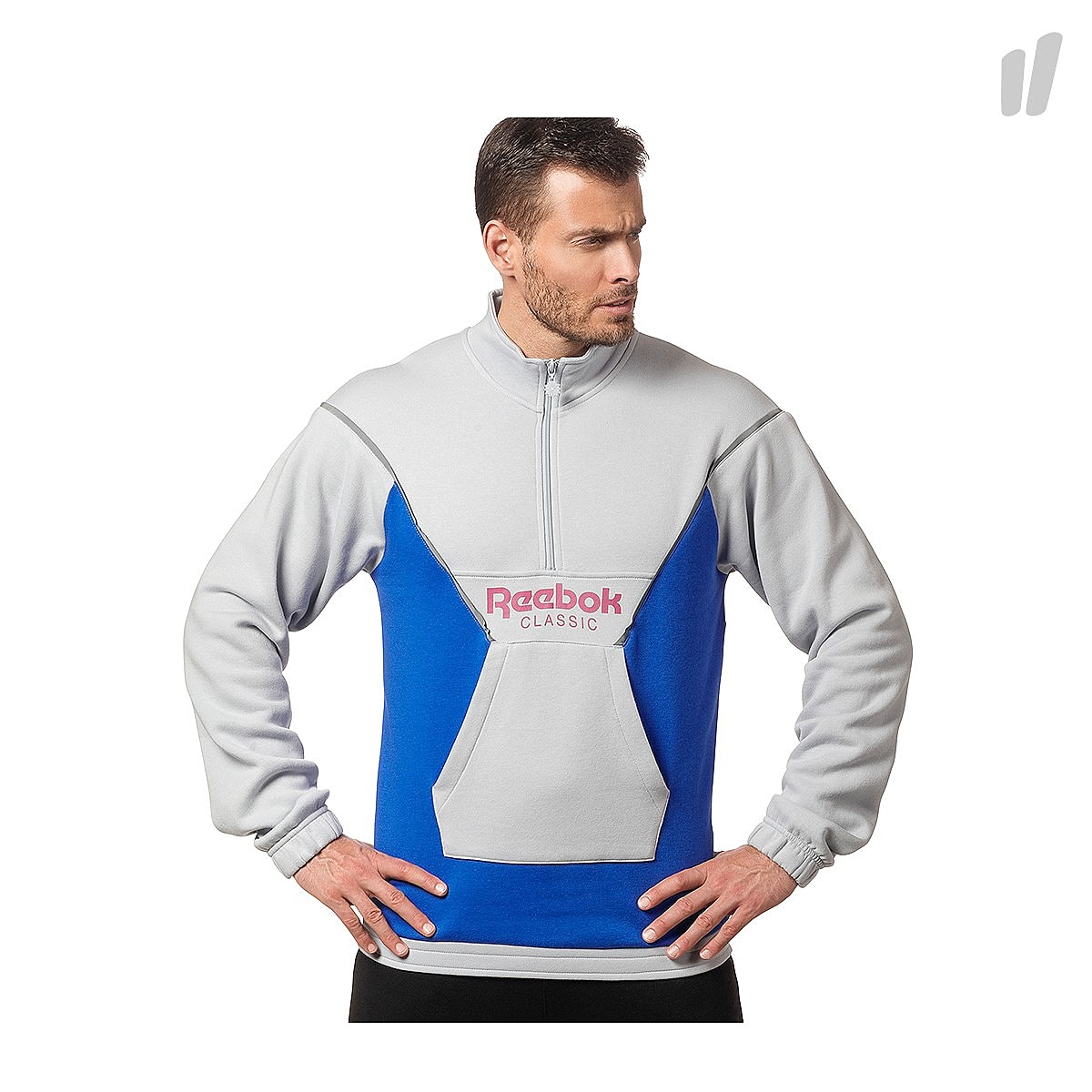 Reebok Classic Half Zip Cover Up Cloud Grey Sweatshirts DX0137 | Overkill