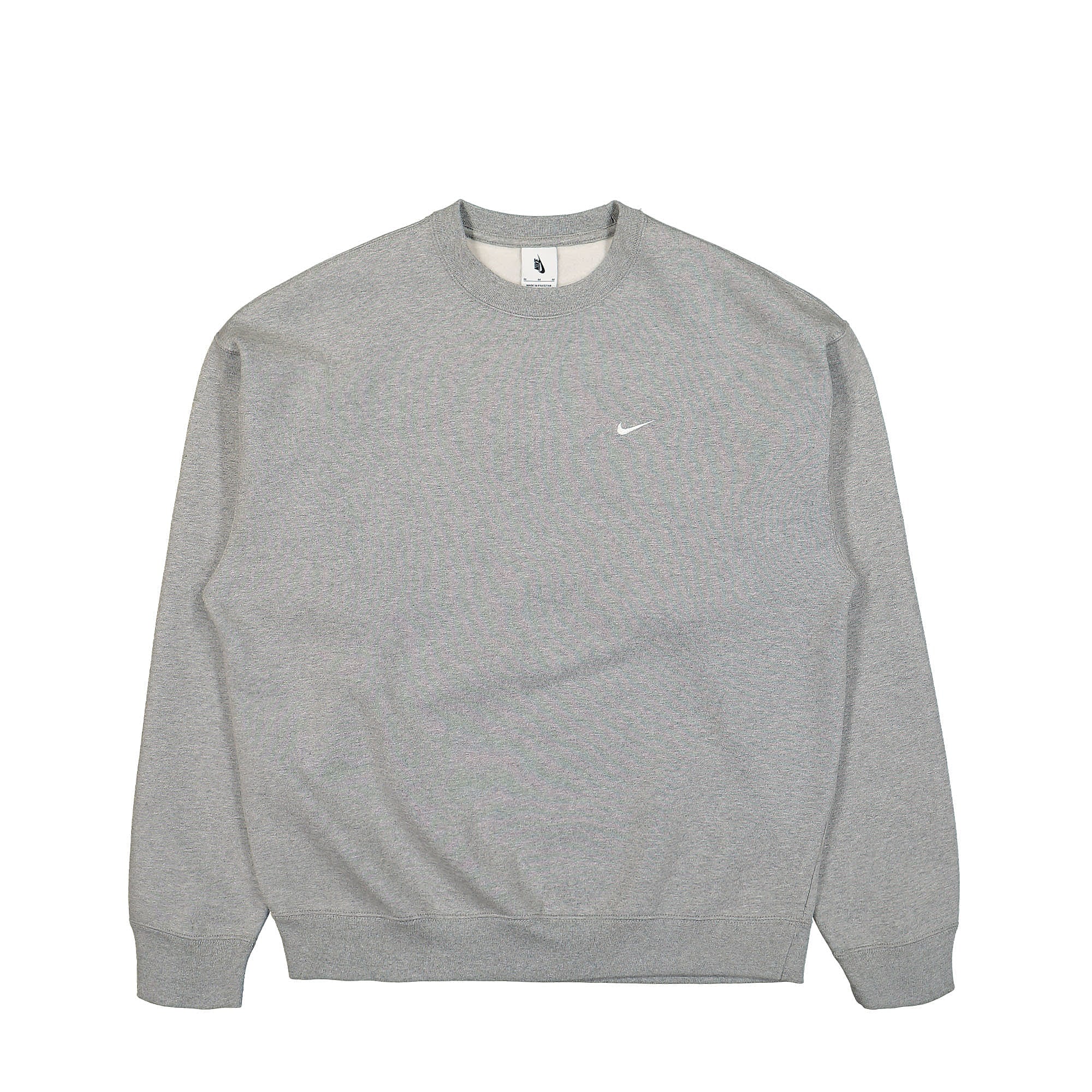 Nike Solo Swoosh Fleece Crew Dark Grey Heather / White Sweatshirts DX1361 063 | Overkill