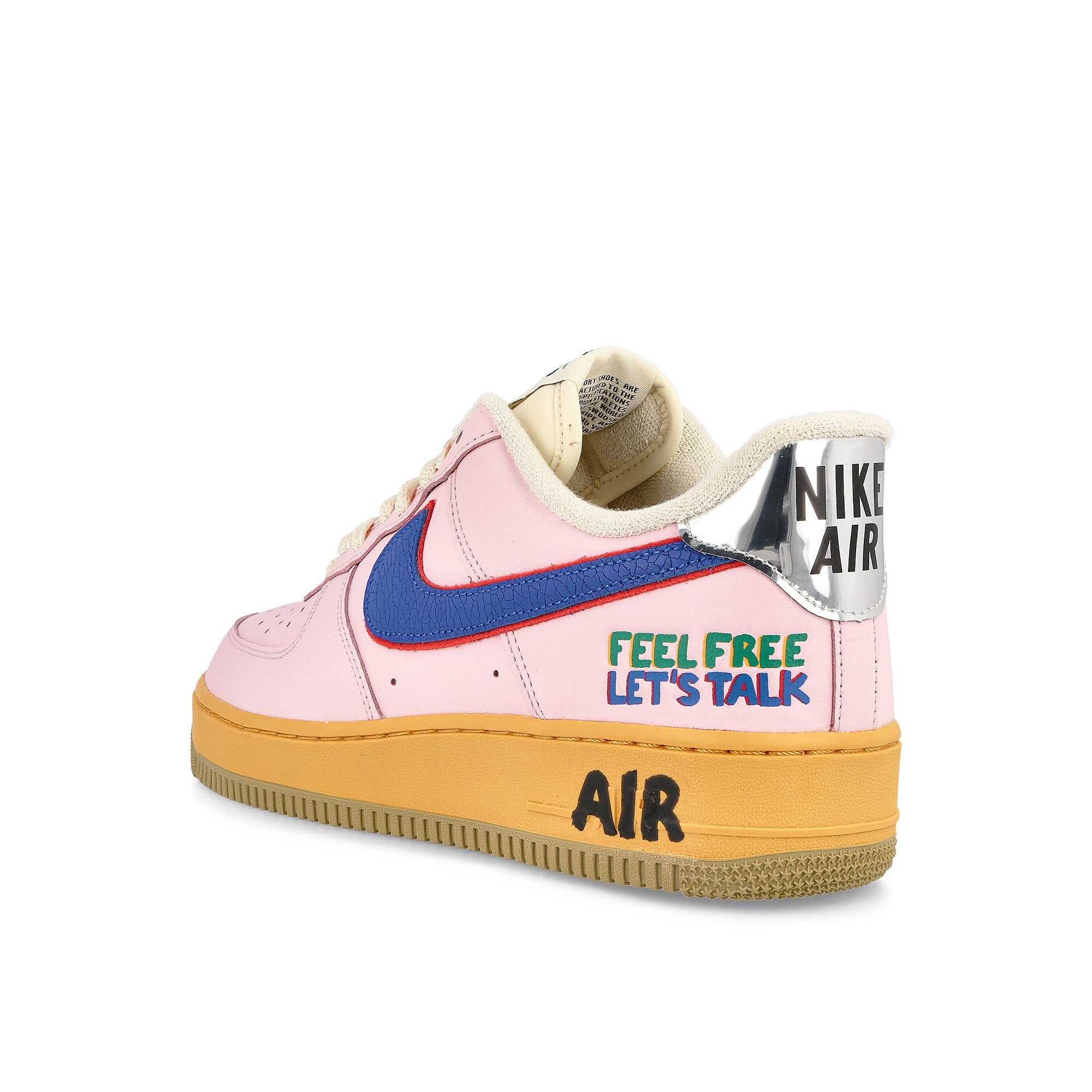Nike air force 1 07 feel free lets talk Pink Foam-Hyper Royal - University Red Low Top Sneakers Material | Overkill