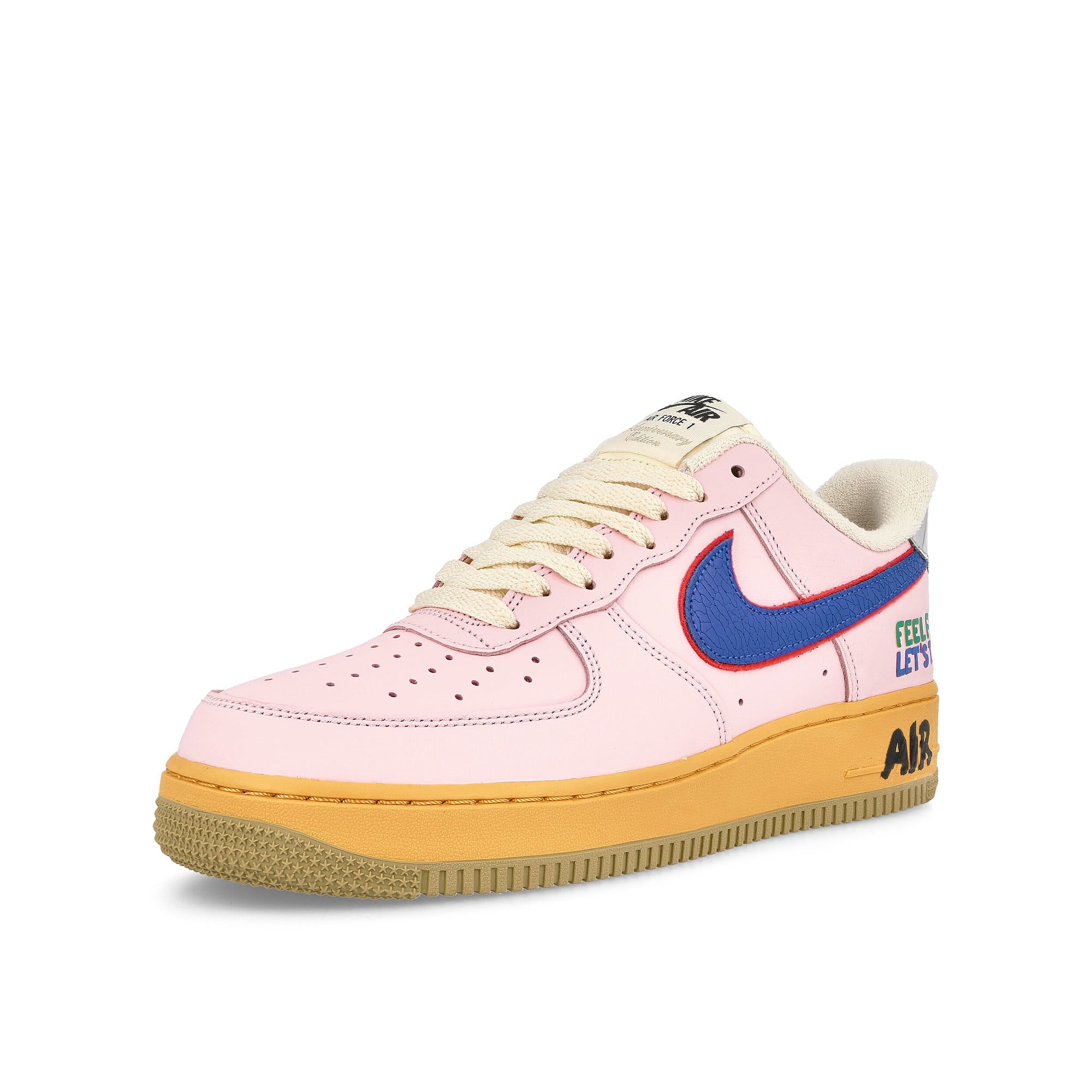 Nike air force 1 07 feel free lets talk Pink Foam-Hyper Royal - University Red Low Top Sneakers Close Up | Overkill