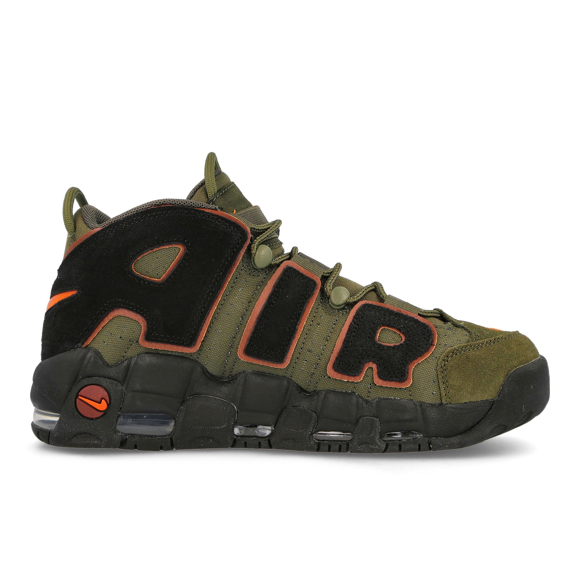 Nike air more uptempo 96 Cargo Khaki / Black - Pecan - Alpha Orange Sneakers Silhouette | Overkill