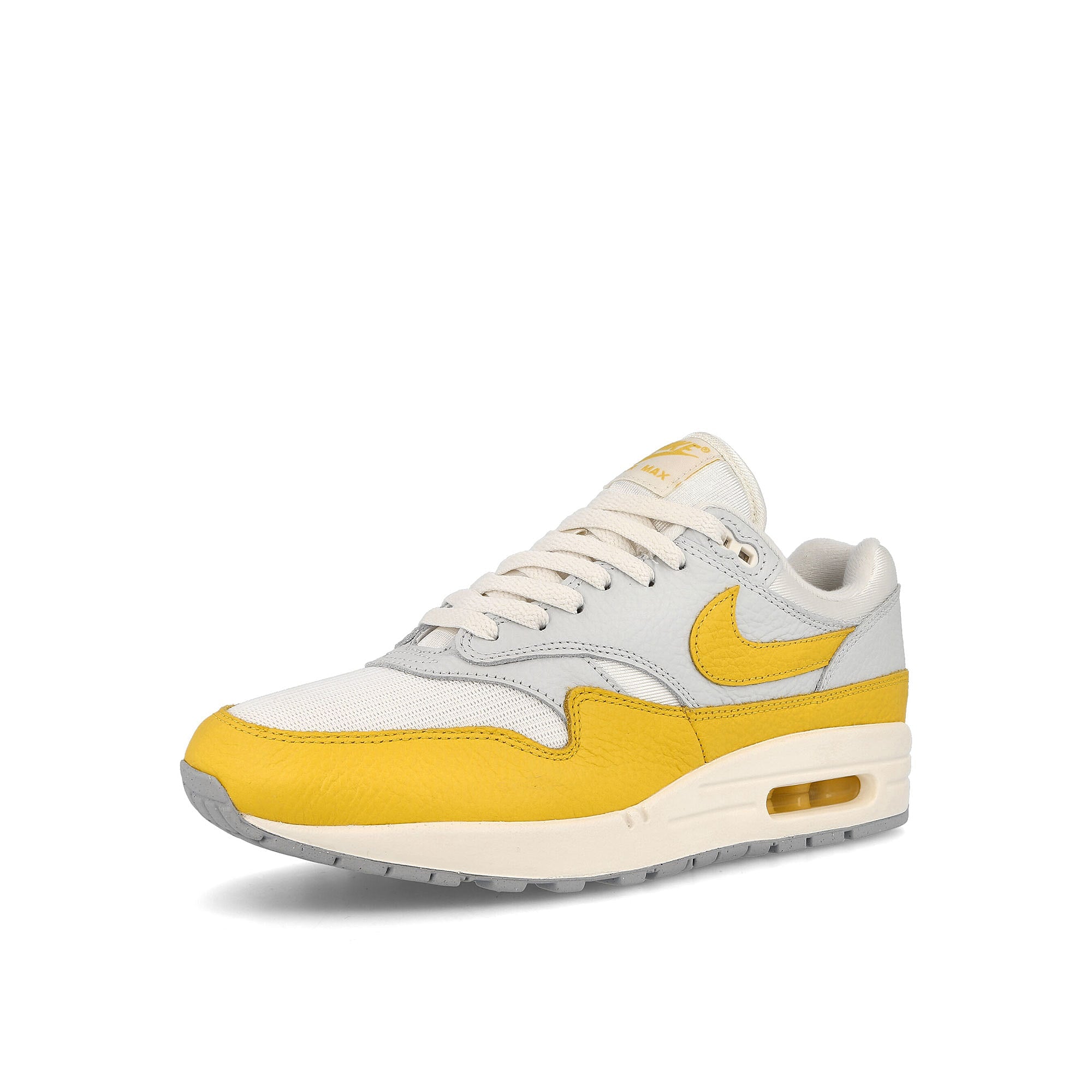 Nike wmns air max 1 Photon Dust-Tour Yellow - Wolf Grey - Sail Low Top Sneakers Close Up | Overkill