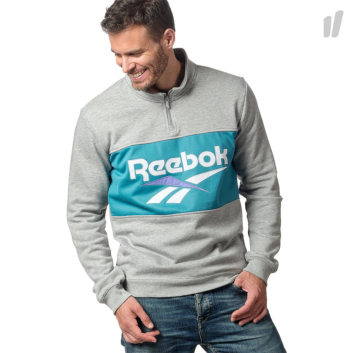 Reebok Classic Vector 1/4 Zip Grey Sweatshirts DX3886 | Overkill