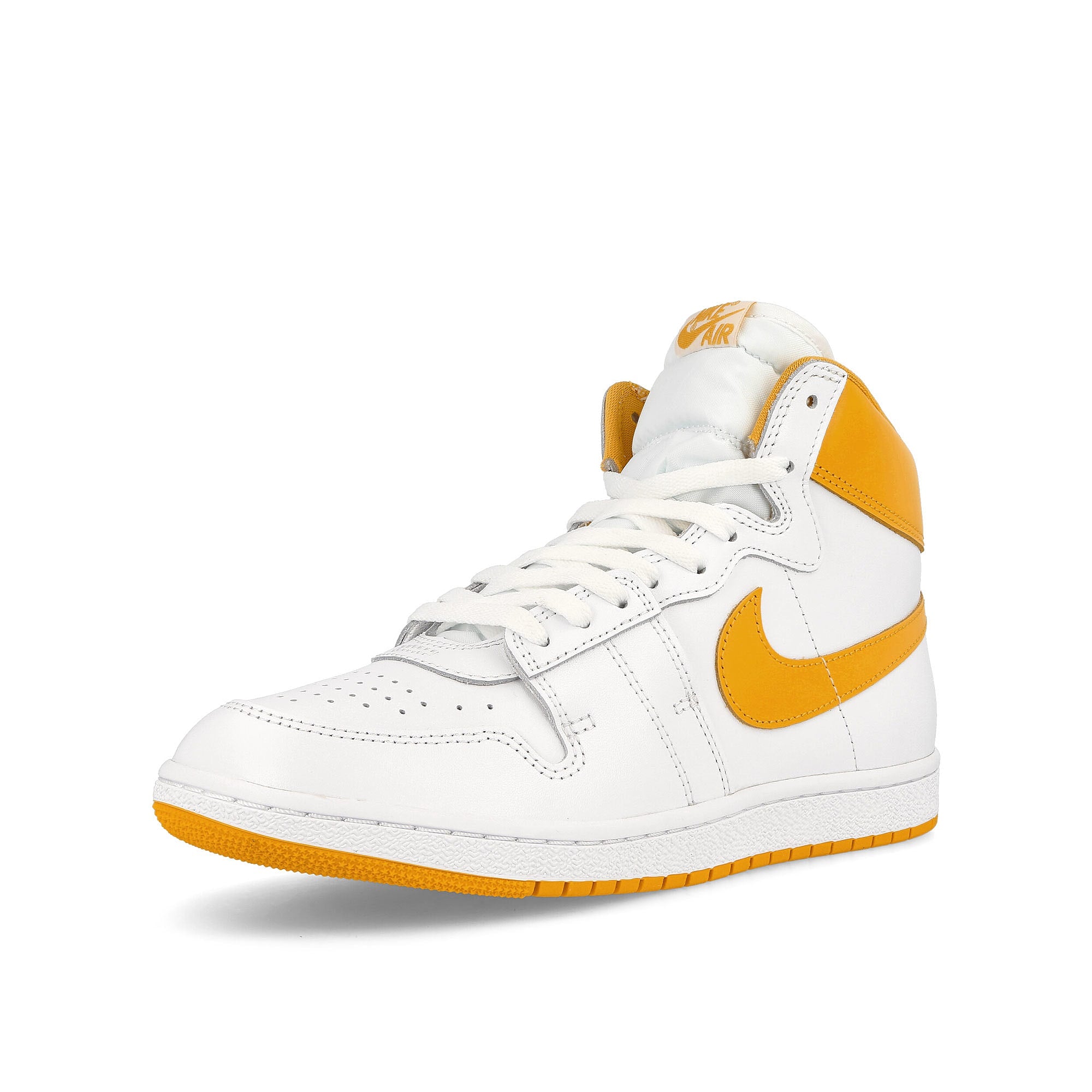 Jordan Air Ship SP White-University Gold - White High Top Sneakers Close Up | Overkill