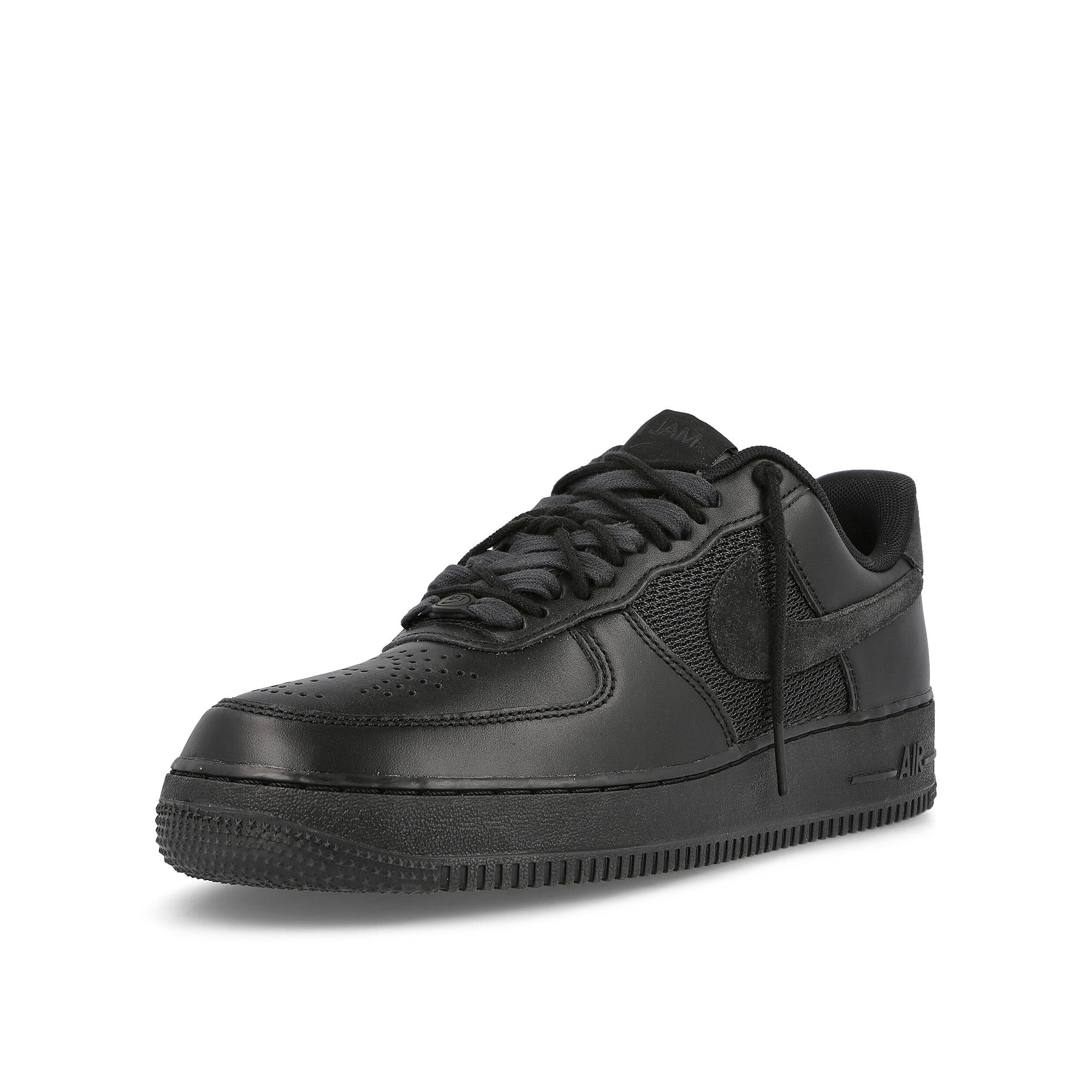 Nike Slam Jam x Nike Air Force 1 Low SP Black-Off Noir Low Top Sneakers Close Up | Overkill
