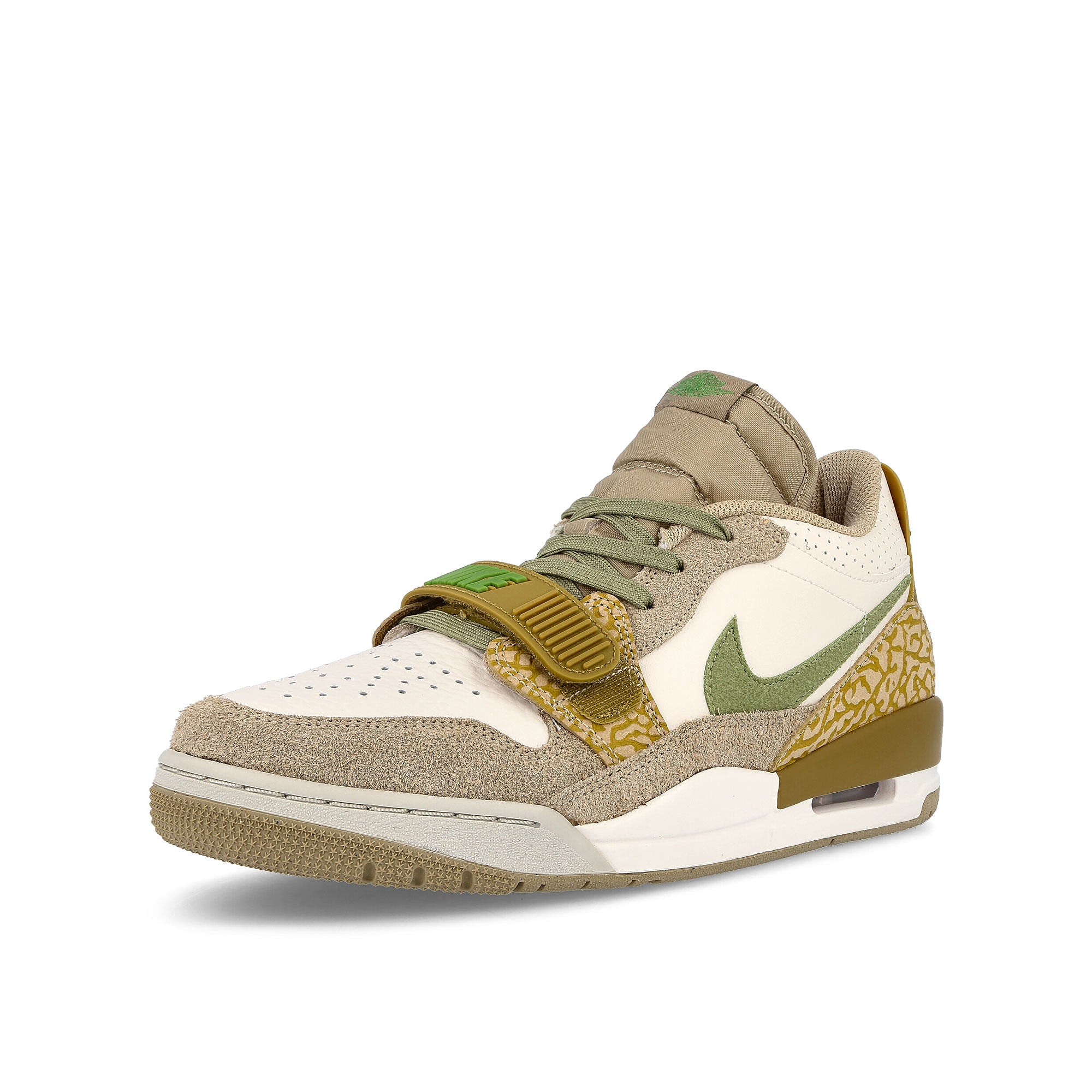 Jordan Air Jordan Legacy 312 Low Phantom-Alligator - Golden Moss - Limestone Low Top Sneakers Close Up | Overkill