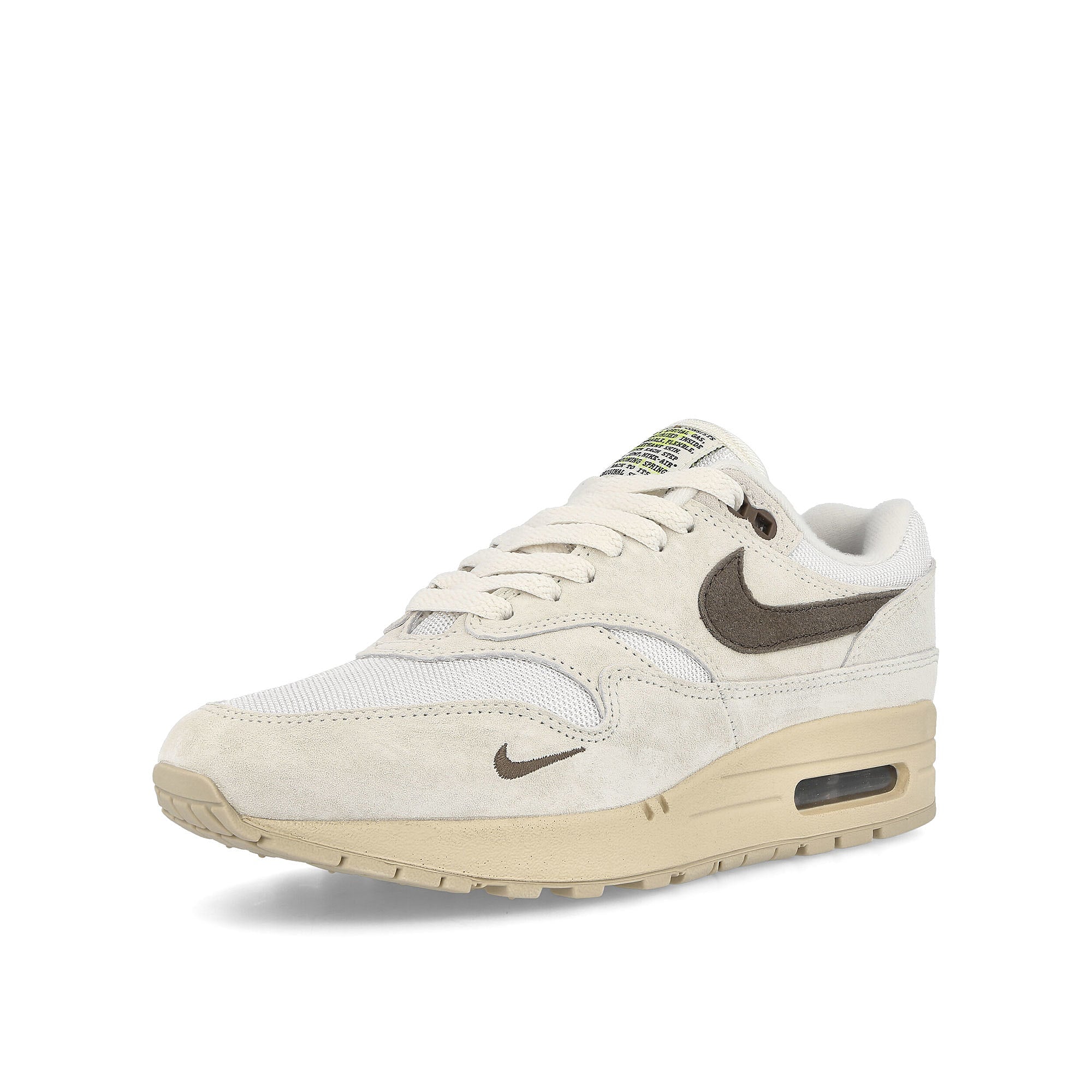 Nike Air Max 1 Sail-Ironstone - White - Rattan Low Top Sneakers Close Up | Overkill
