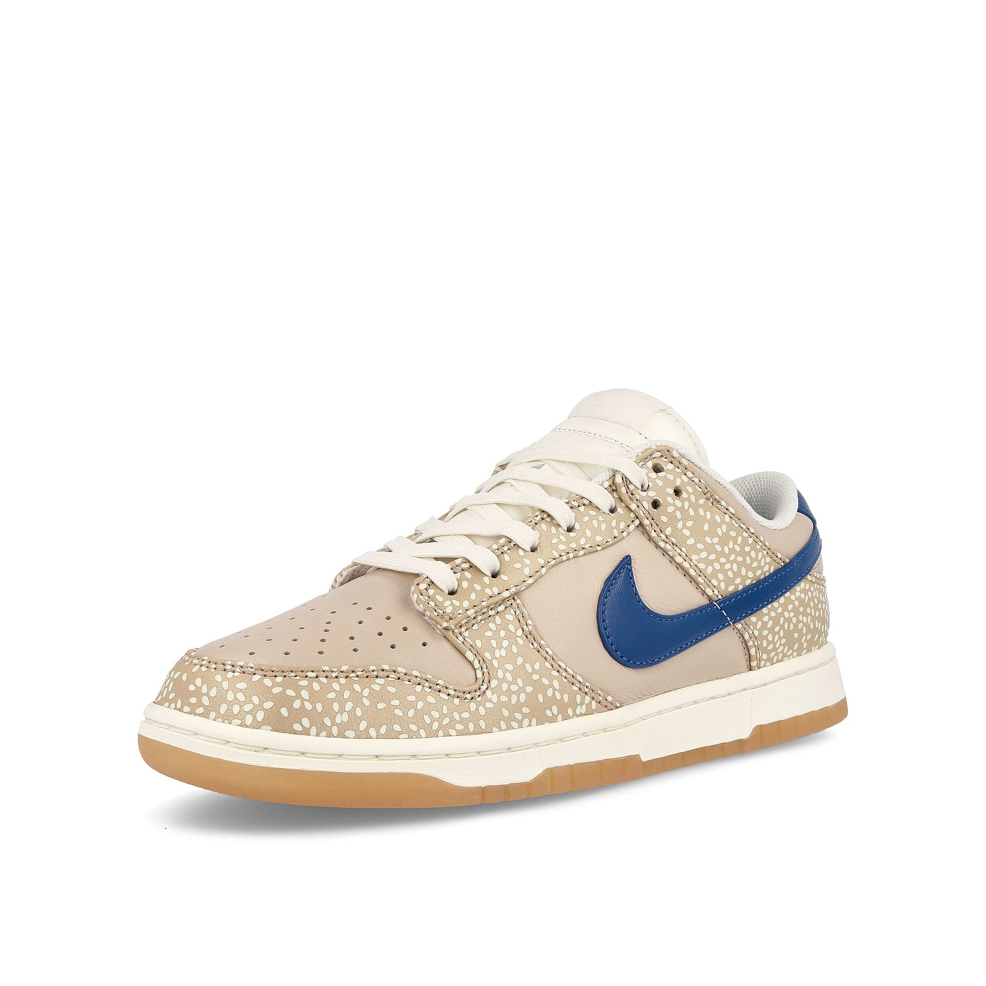Nike Dunk Low Premium Sesame / Blue Jay - Sail - Sand Drift Low Top Sneakers Close Up | Overkill