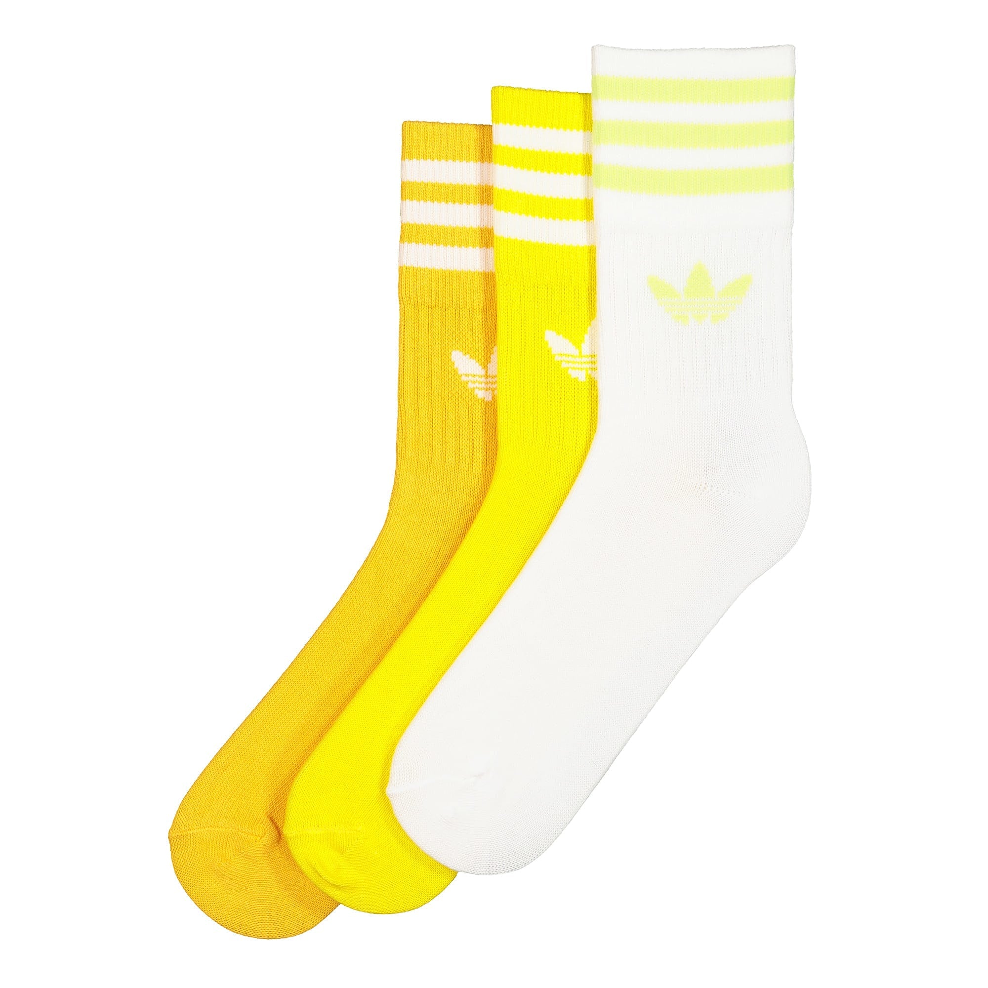 adidas Mid Cut Crew Socks 3 Pairs Yellow / White Socks ED9397 | Overkill