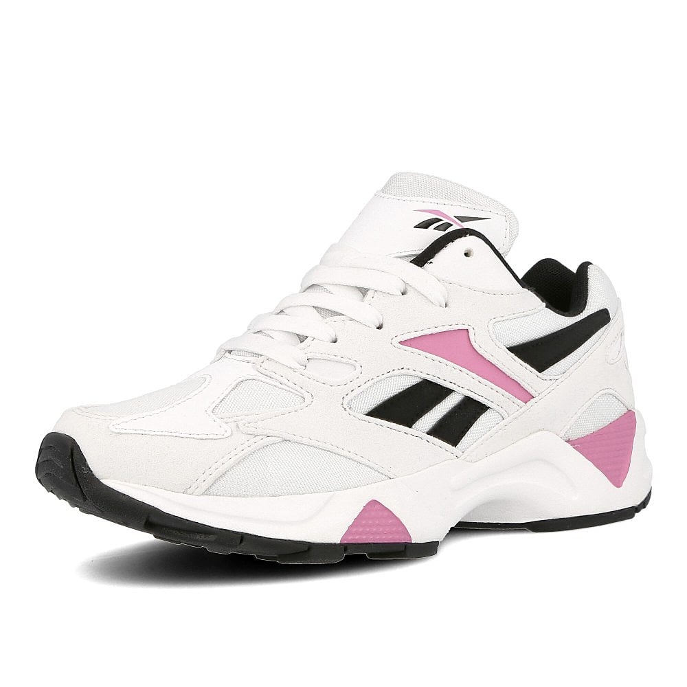 Reebok wmns aztrek 96 White-Jasmin Pink-Black Sneakers Close Up | Overkill