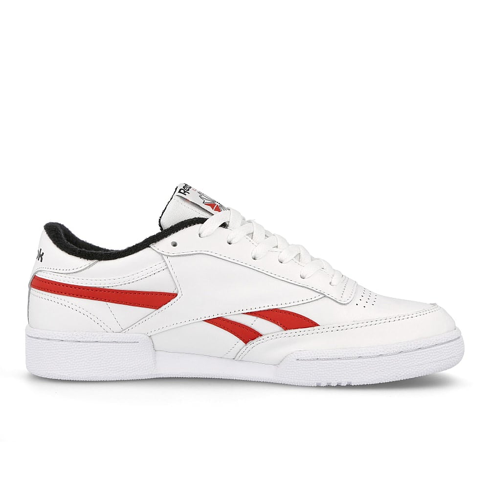 Reebok club c revenge mu White-Black-Red Low Top Sneakers Silhouette | Overkill