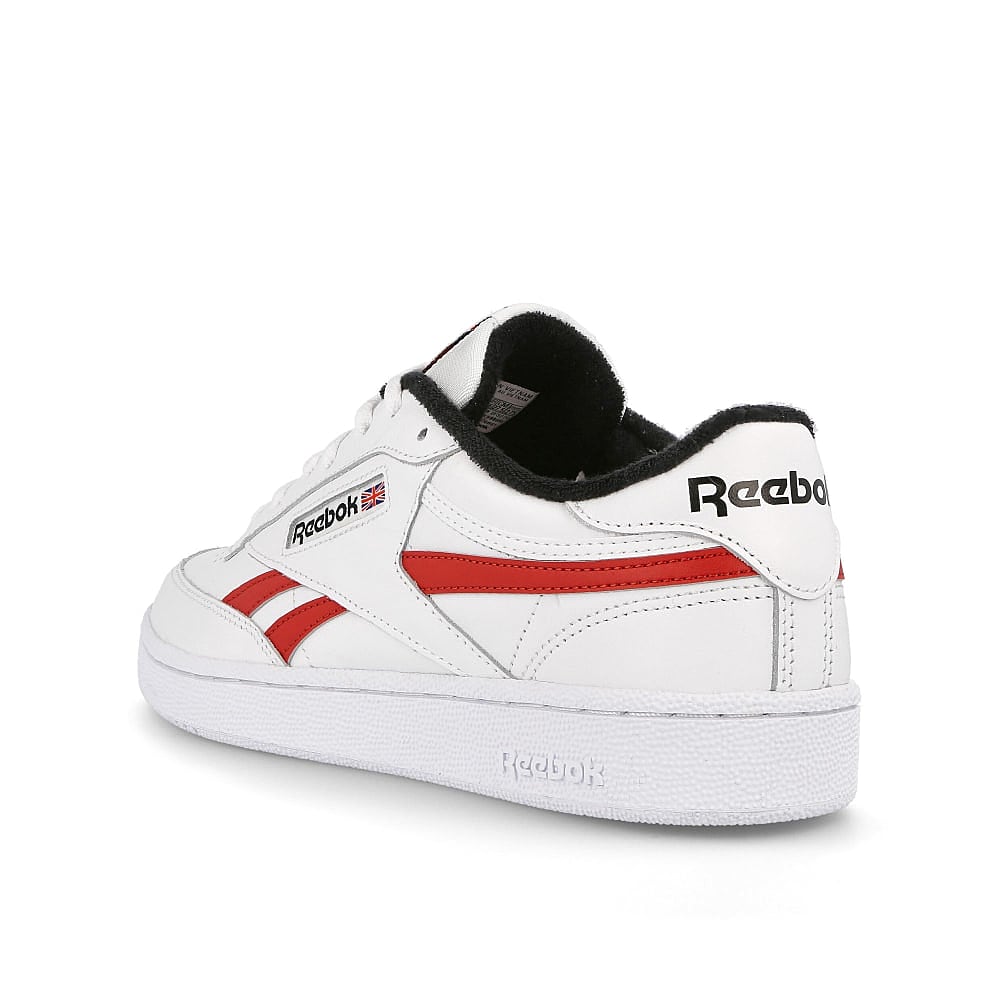 Reebok club c revenge mu White-Black-Red Low Top Sneakers Material | Overkill