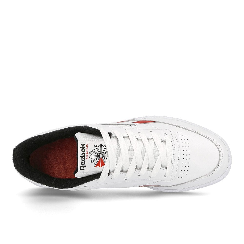 Reebok club c revenge mu White-Black-Red Low Top Sneakers Detailfoto | Overkill
