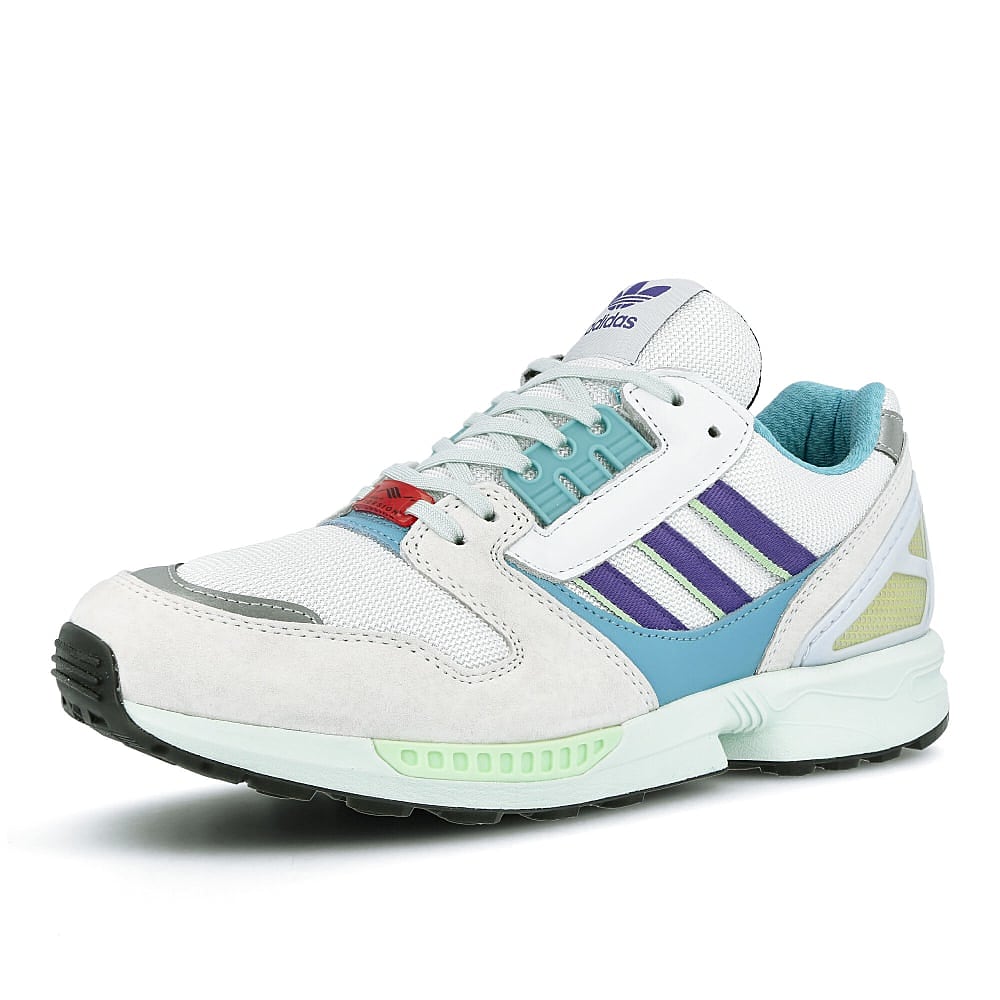 adidas ZX 8000 Footwear White / Purple / Light Aqua Low Top Sneakers EF4366 Close-up | Overkill