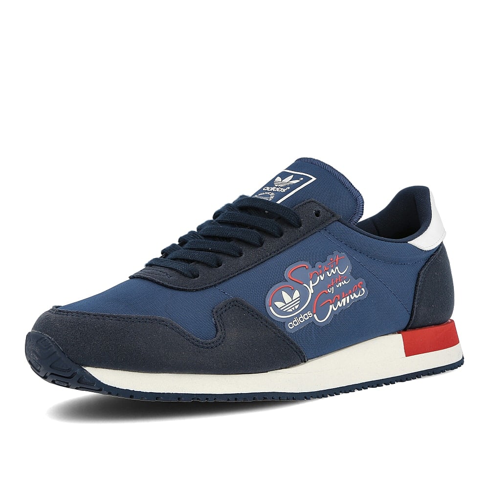 adidas spirit of the games Tecind-Collegiate Navy-Simple Brown Sneakers Close Up | Overkill