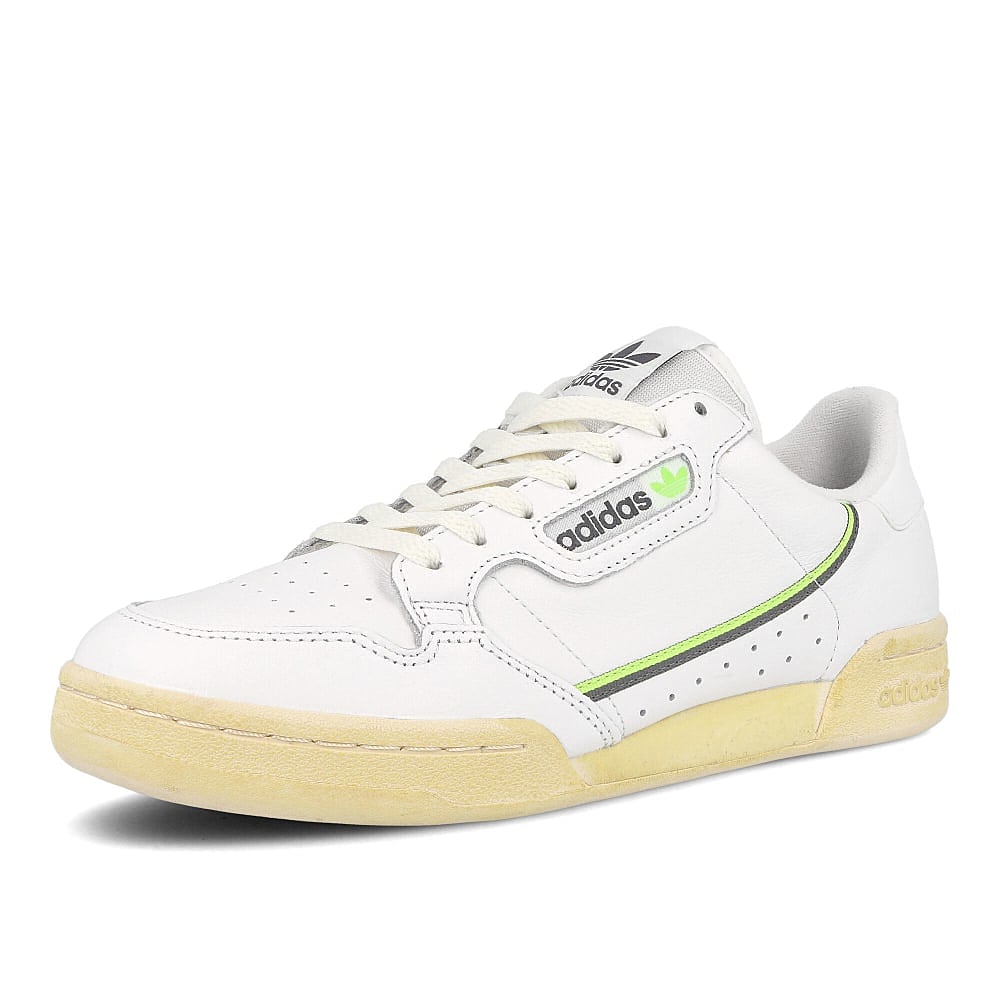 adidas continental 80 Cloud White-Grey Four-Signal Green Sneakers Close Up | Overkill