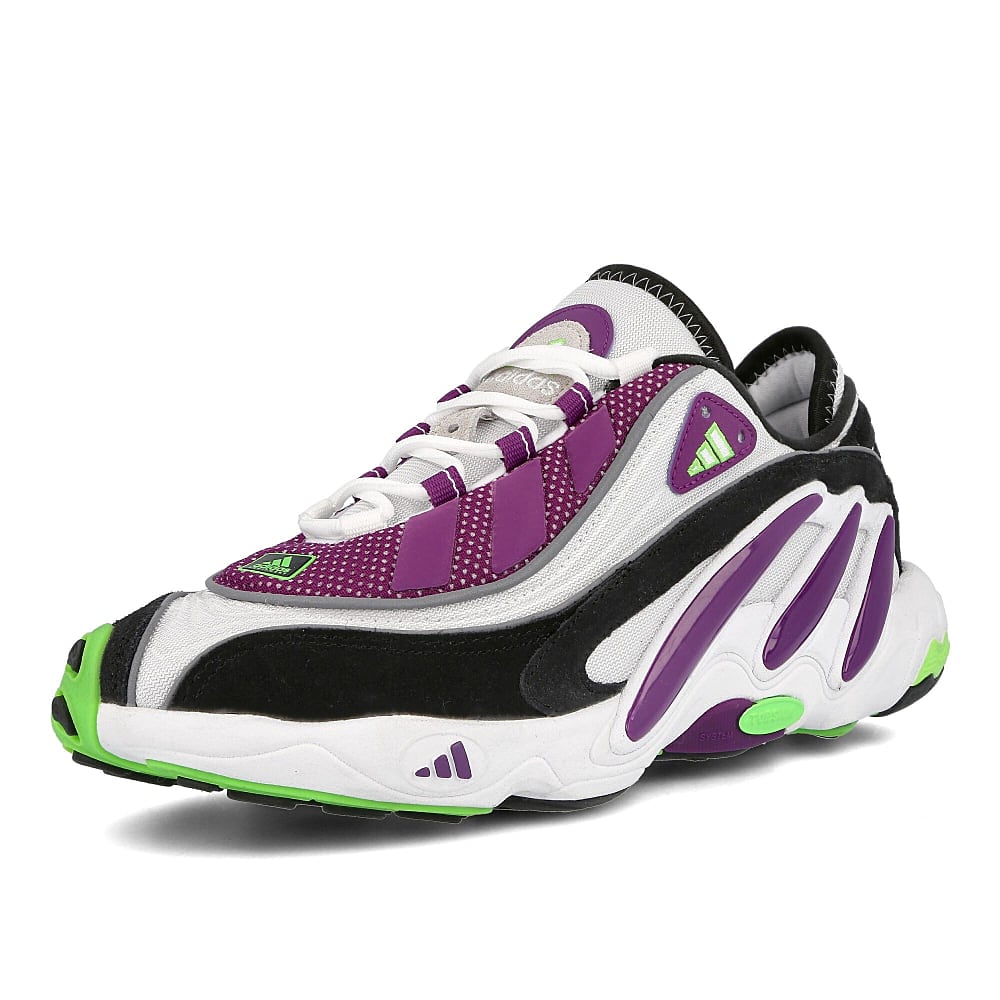 adidas fyw 98 Running White-Glory Purple-Solar Green Sneakers Close Up | Overkill