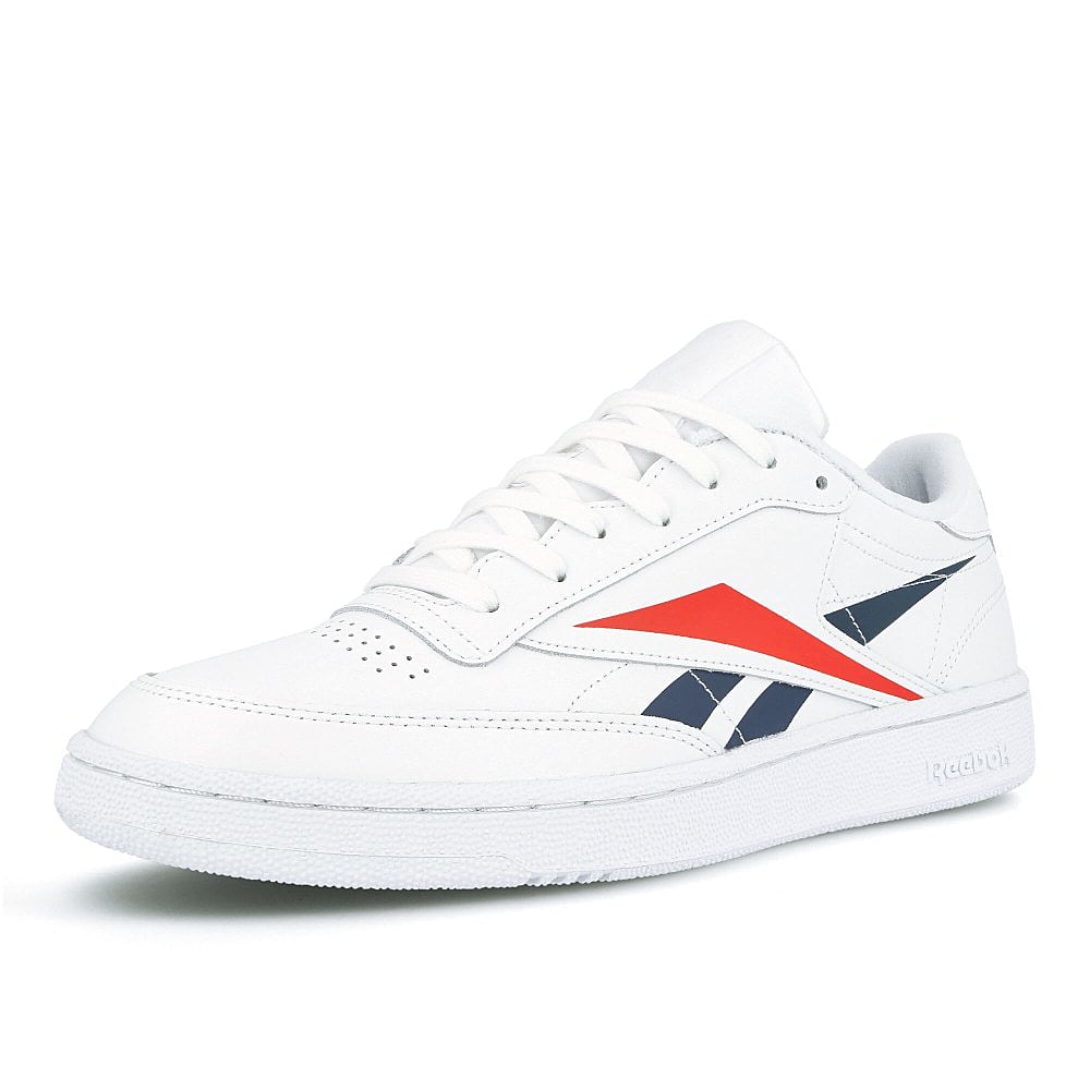 Reebok club c 85 mu White-Connavy Scarlet Low Top Sneakers Close Up | Overkill