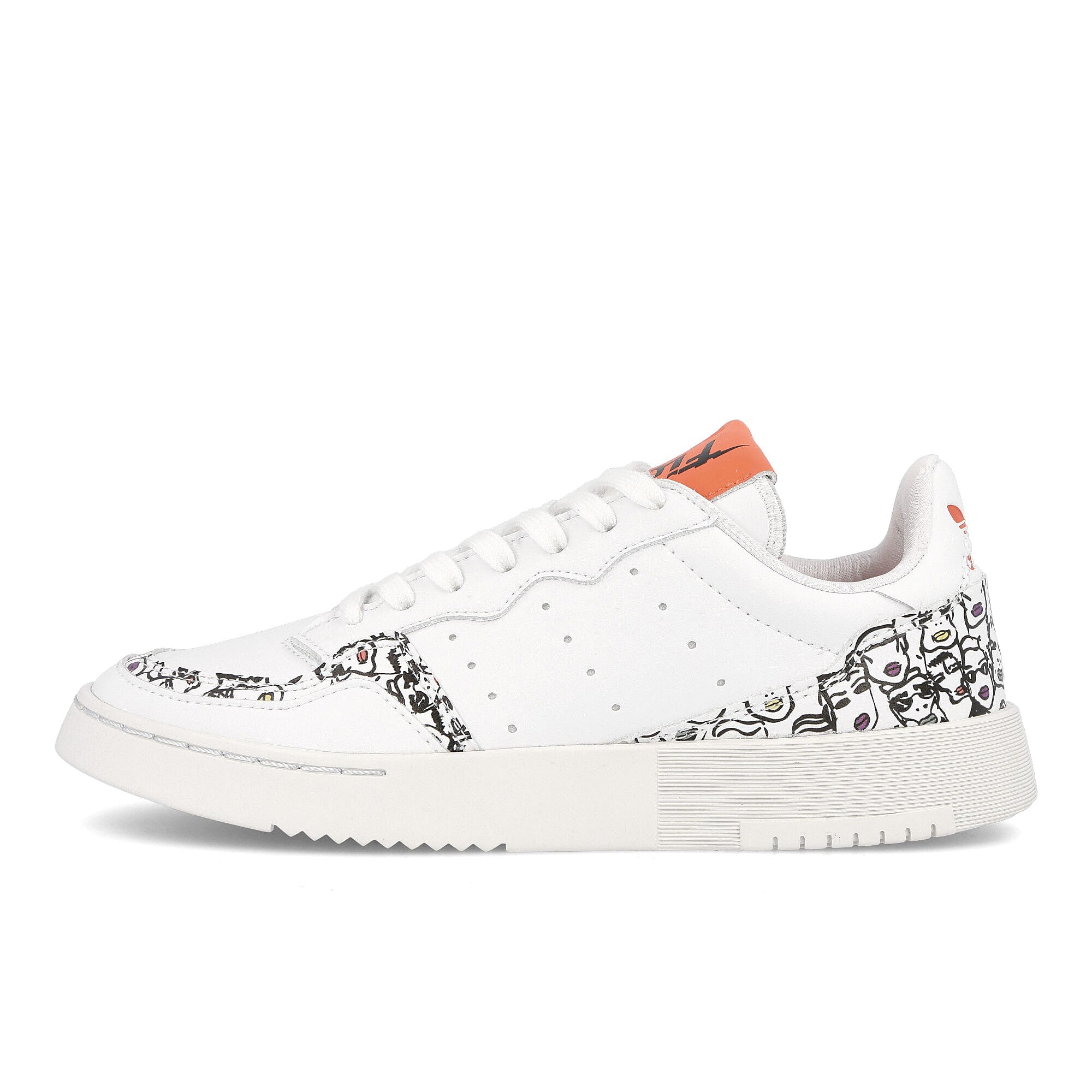 adidas Fiorucci x adidas Wmns Supercourt Running White-Core Black-Semi Coral Sneakers EH1019 | Overkill