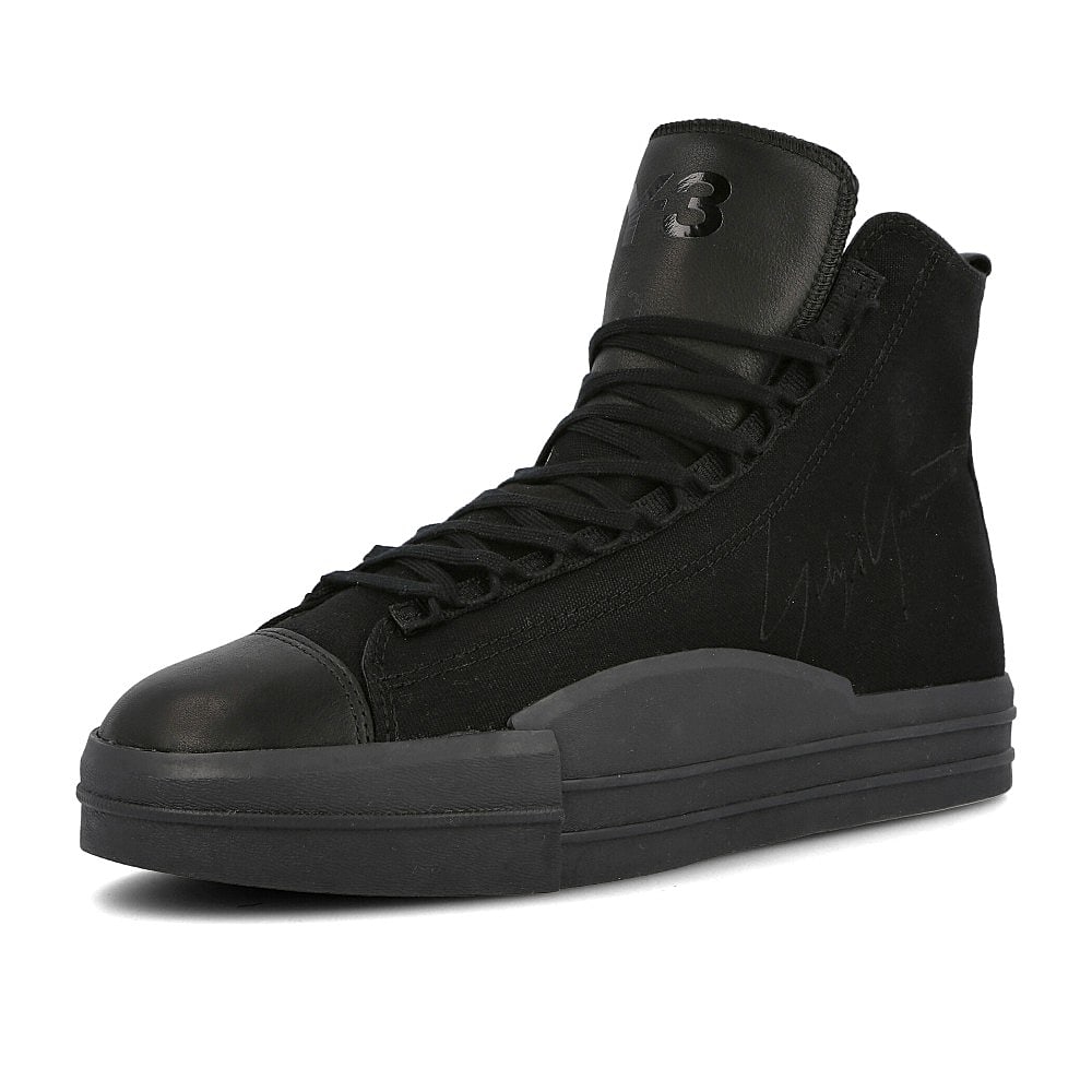 Y-3 yuben mid Black-Black-Black Sneakers Close Up | Overkill