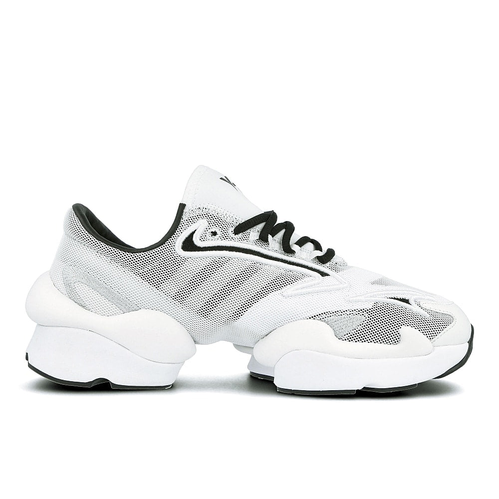 Y-3 ren Running White-Black-Silver Metallic Sneakers Silhouette | Overkill