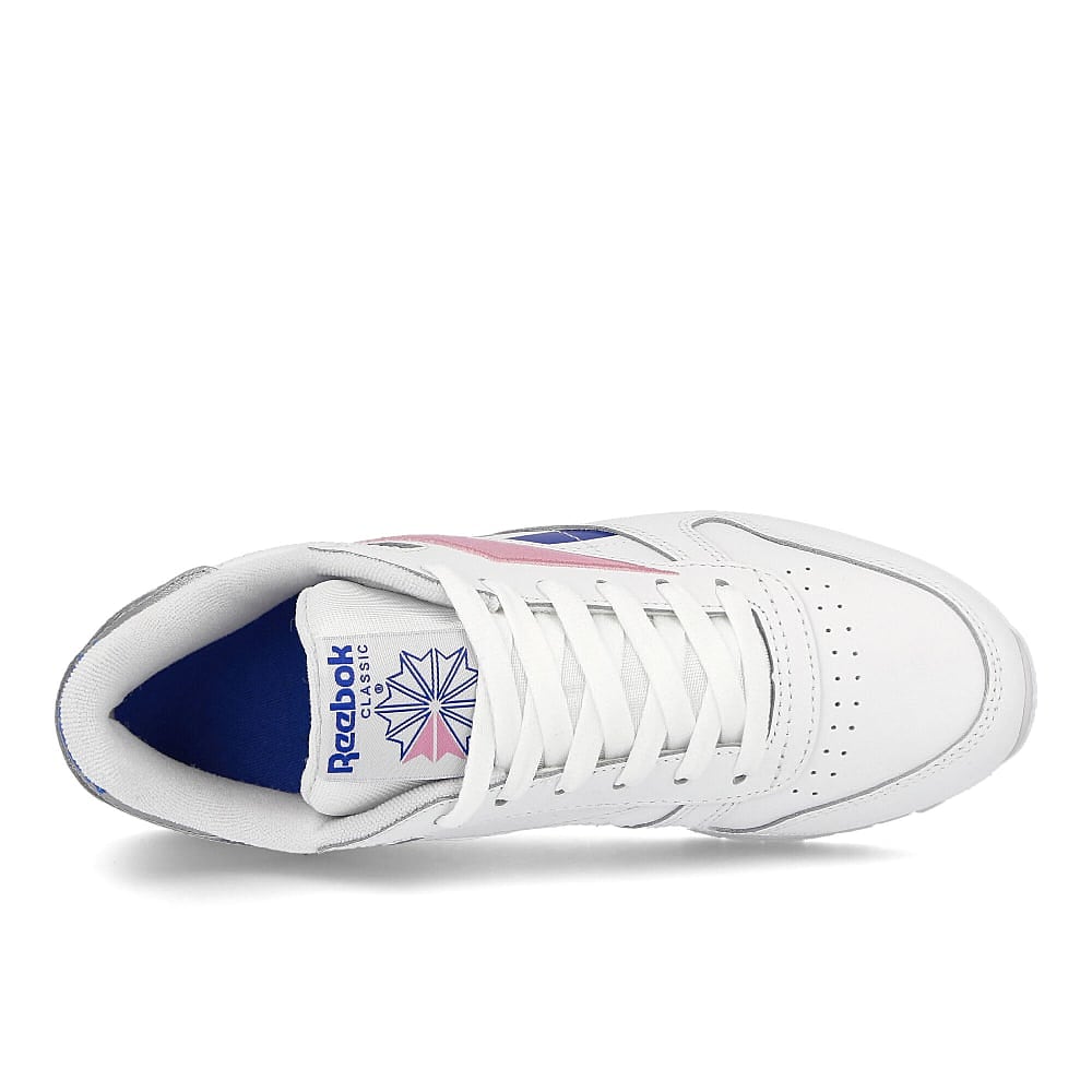 Reebok wmns classic leather White-Blue-Jasmin Pink Sneakers Detailfoto | Overkill