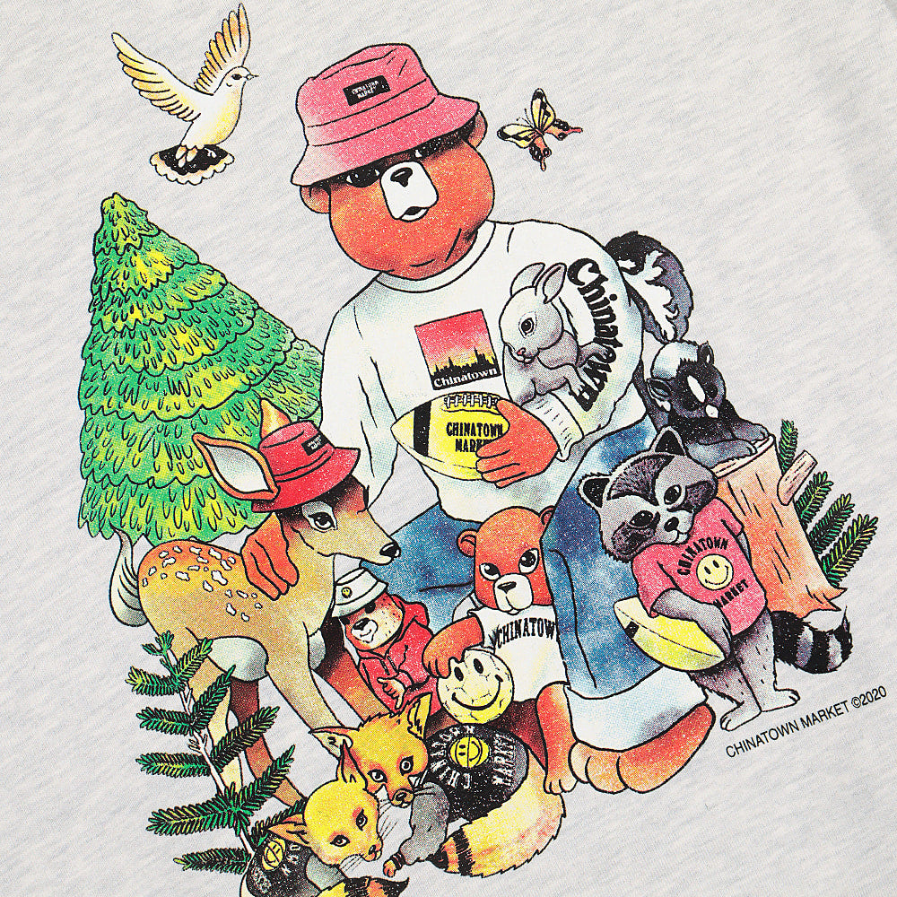 Chinatown Market Friends Crewneck Grey Sweatshirts Close-up | Overkill