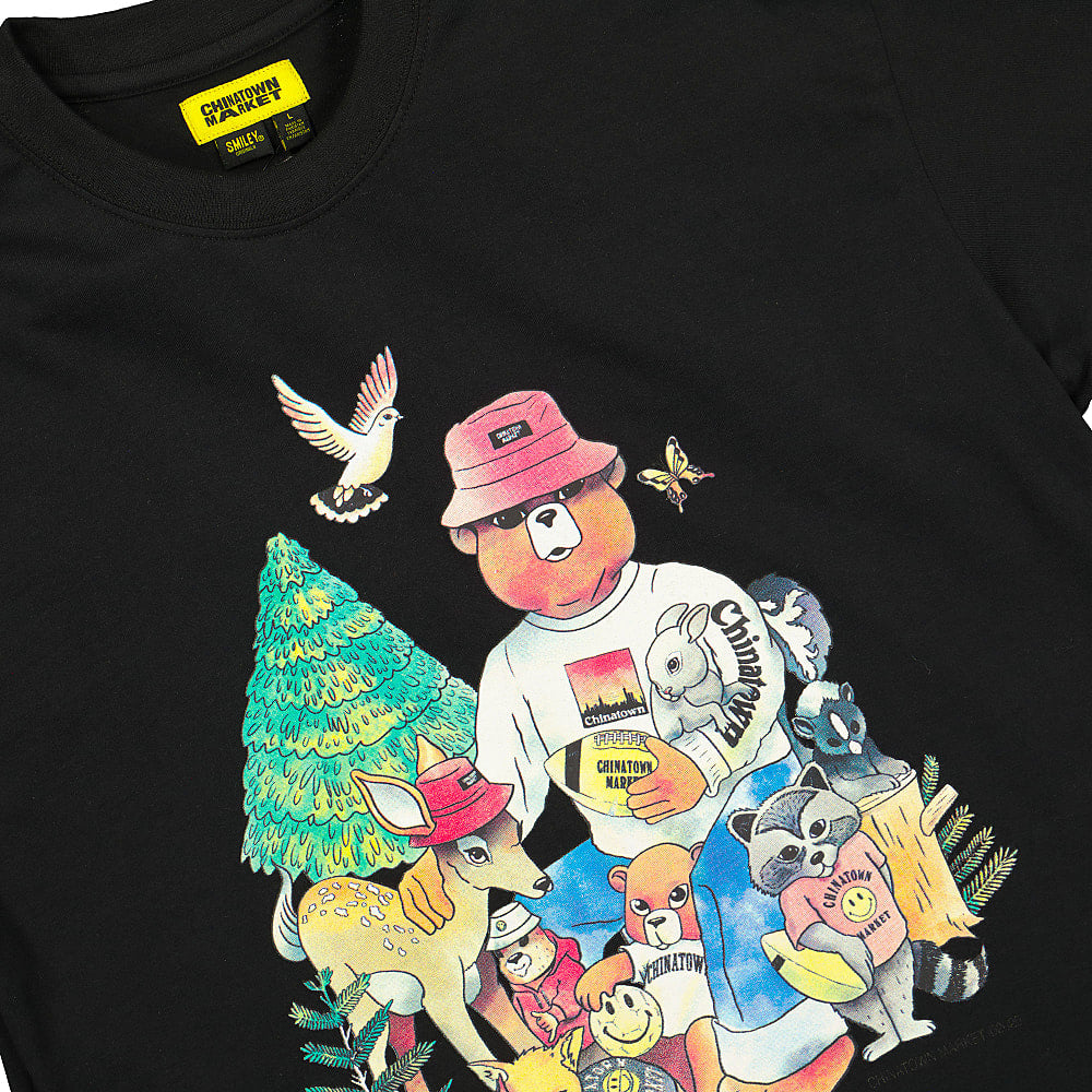 Market Friends Tee Black T-Shirts Close-up | Overkill