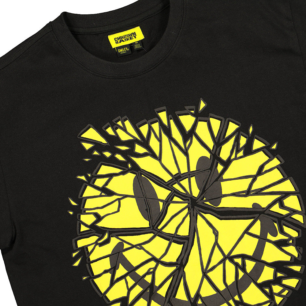 Chinatown Market Glass Smiley Tee Black T-Shirts Close-up | Overkill