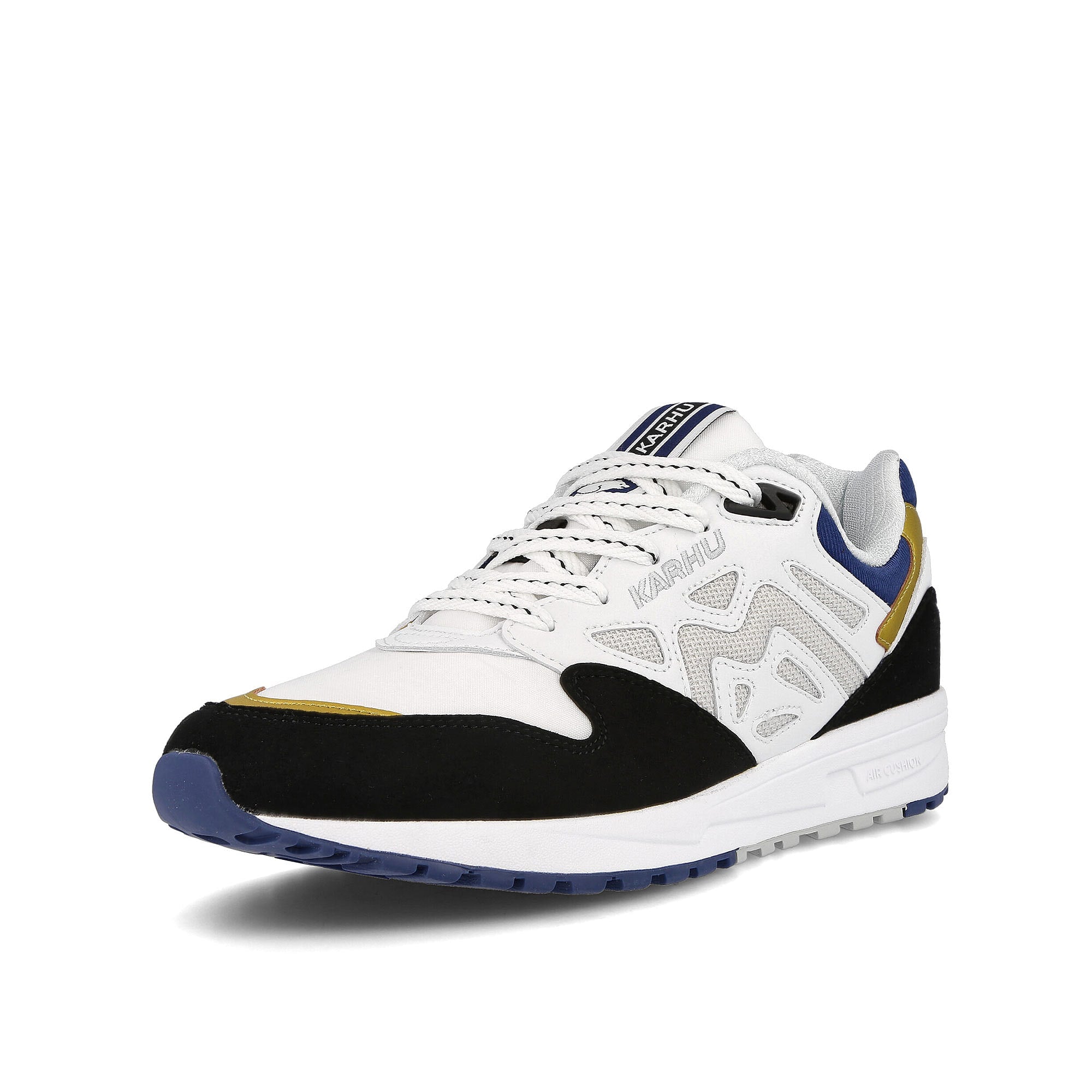 Karhu legacy 96 Jet Black-Spa Blue Low Top Sneakers Close Up | Overkill