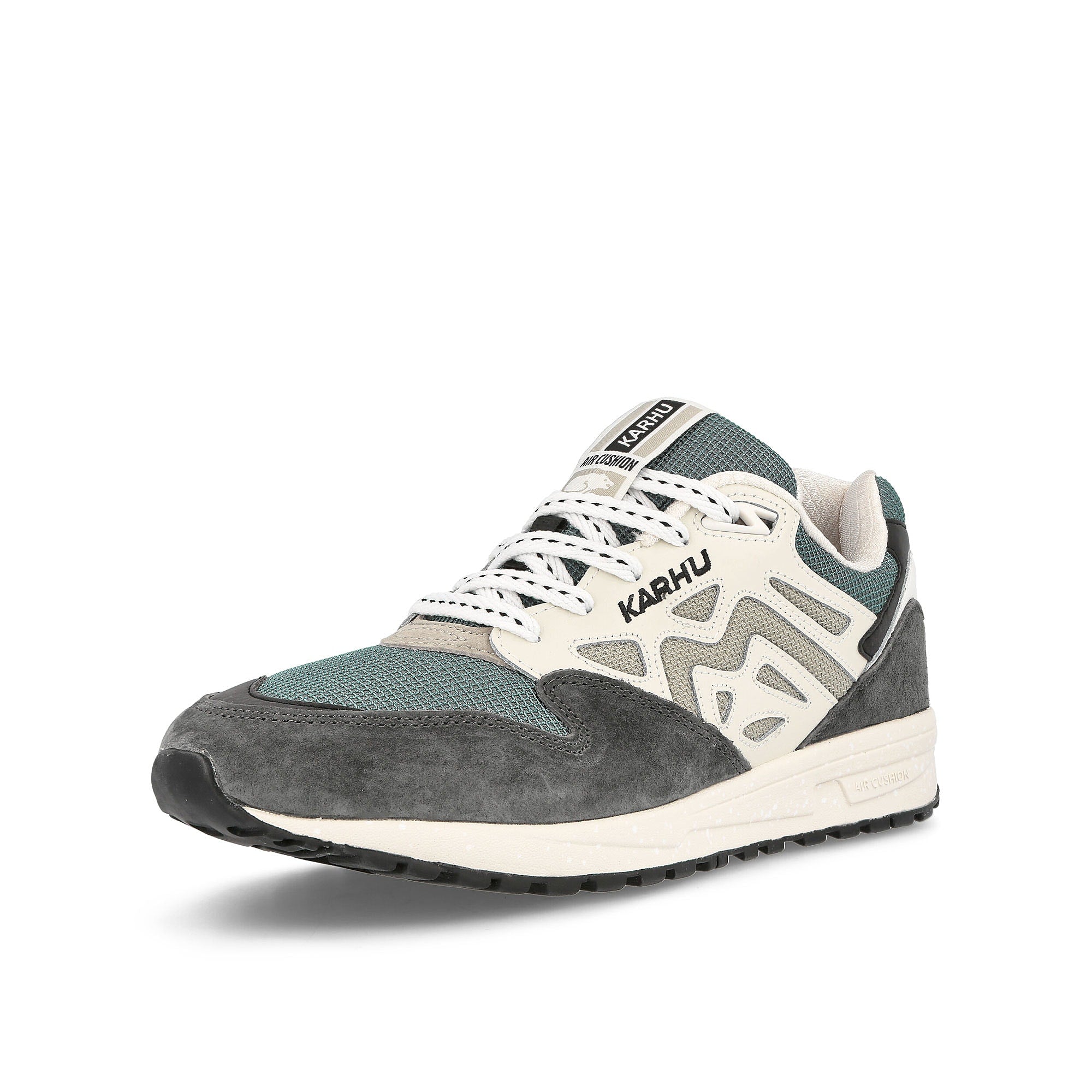 Karhu legacy 96 Gunmetal-Abbey Stone Low Top Sneakers Close Up | Overkill
