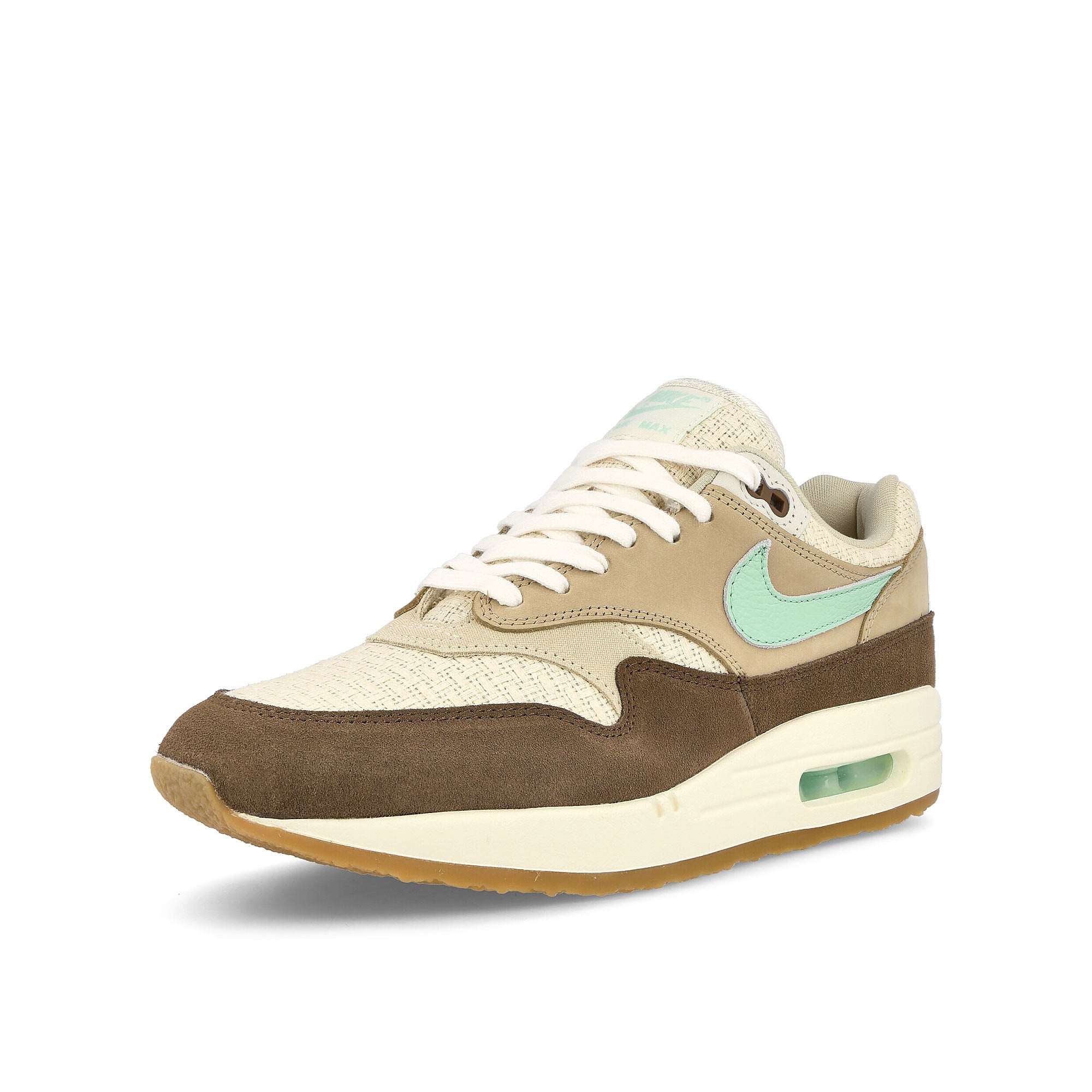 Nike air max 1 premium qs Medium Brown-Mint Foam - Mushroom - Muslin Low Top Sneakers Close Up | Overkill