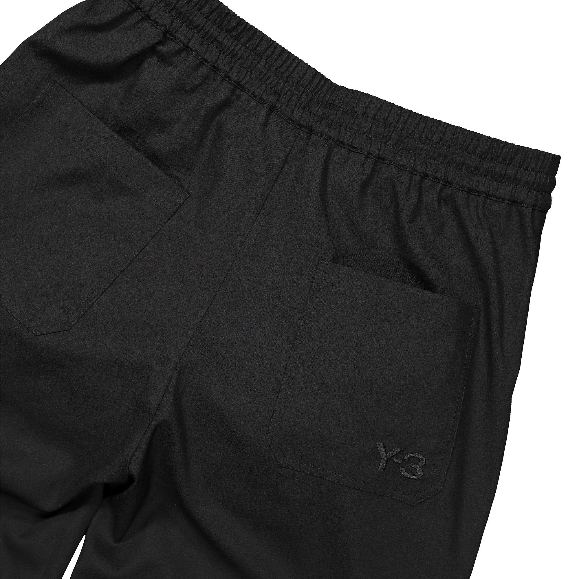 Y-3 M 3 STP Wool Satin Wide Pant Black / Ecru / Black Sweat & Track Pants Detail view 1 | Overkill