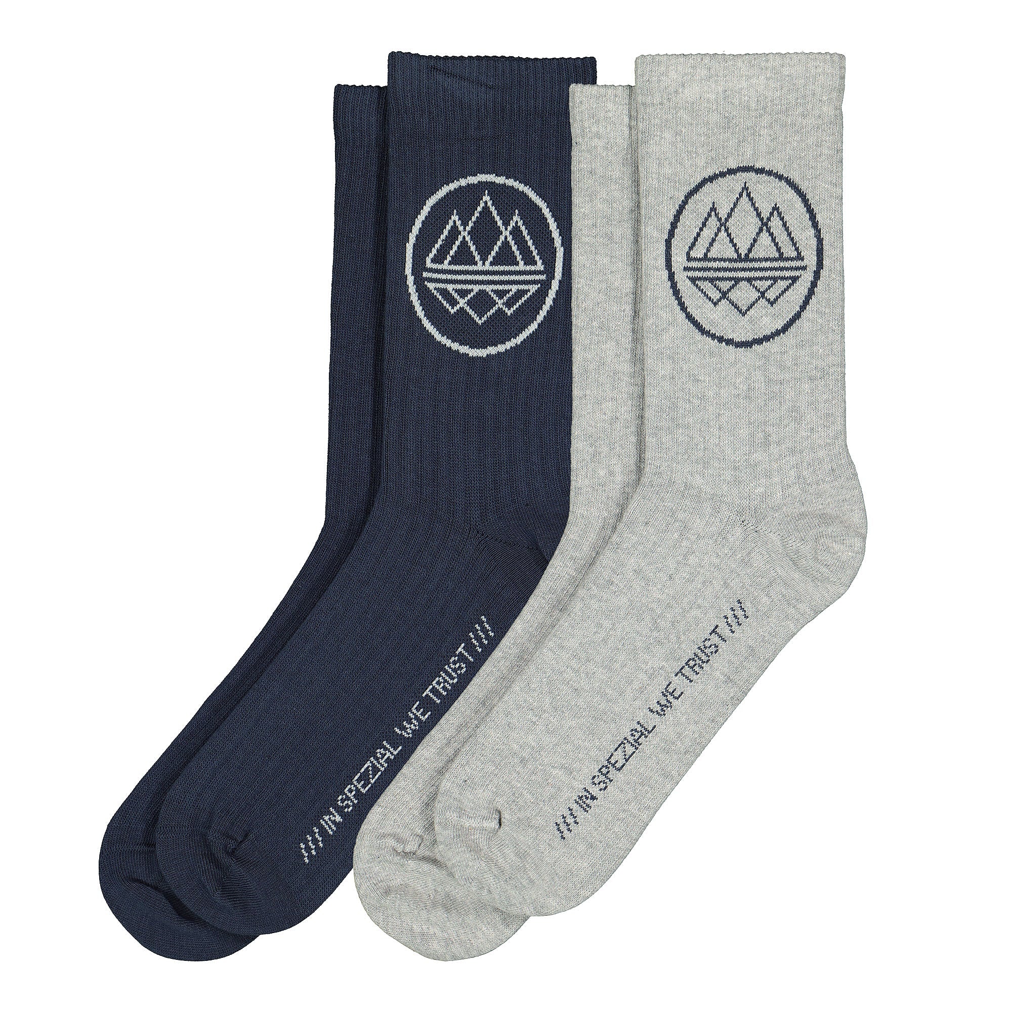 adidas SPZL Mod Trefoil Crew Socks Night Navy / Medium Grey Heather Socks FK9090 | Overkill