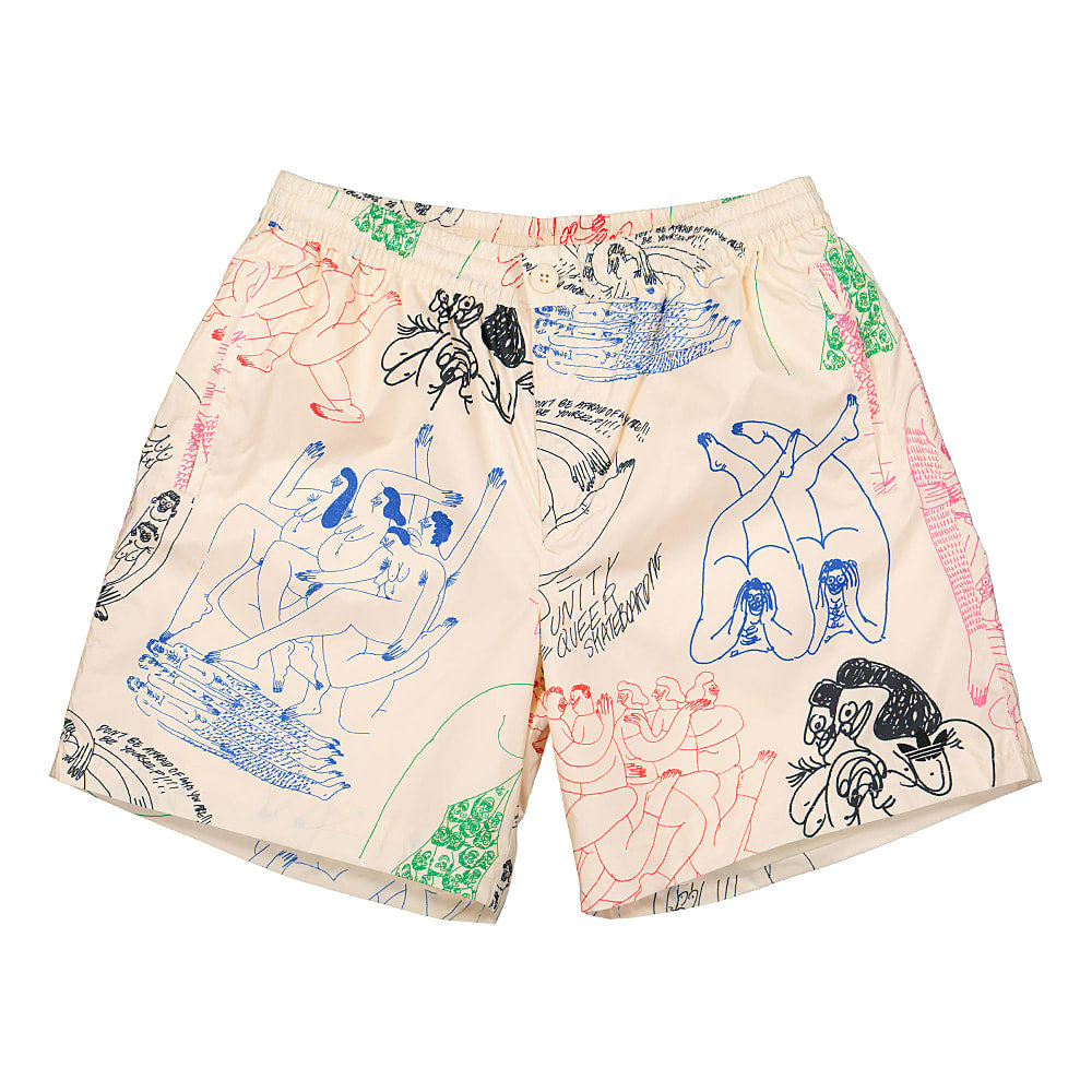 adidas Unity Press x adidas Short Ecru Tint / Multicolor Shorts FM1395 | Overkill