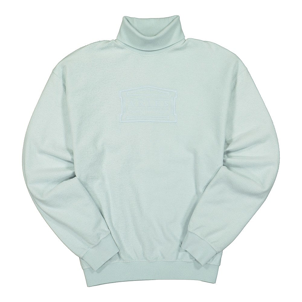 Aries Reverse Fleece Turtleneck Sweat Pale Blue Sweatshirts FRAR20040 | Overkill