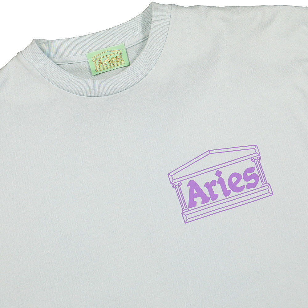 Aries Hands Off SS Tee Pale Blue T-Shirts Close-up | Overkill