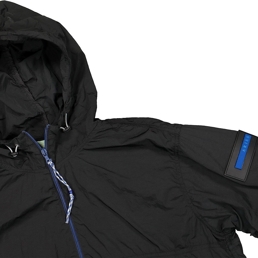 Aries Windbreaker Half Zip Jacket Black Windbreaker Close-up | Overkill