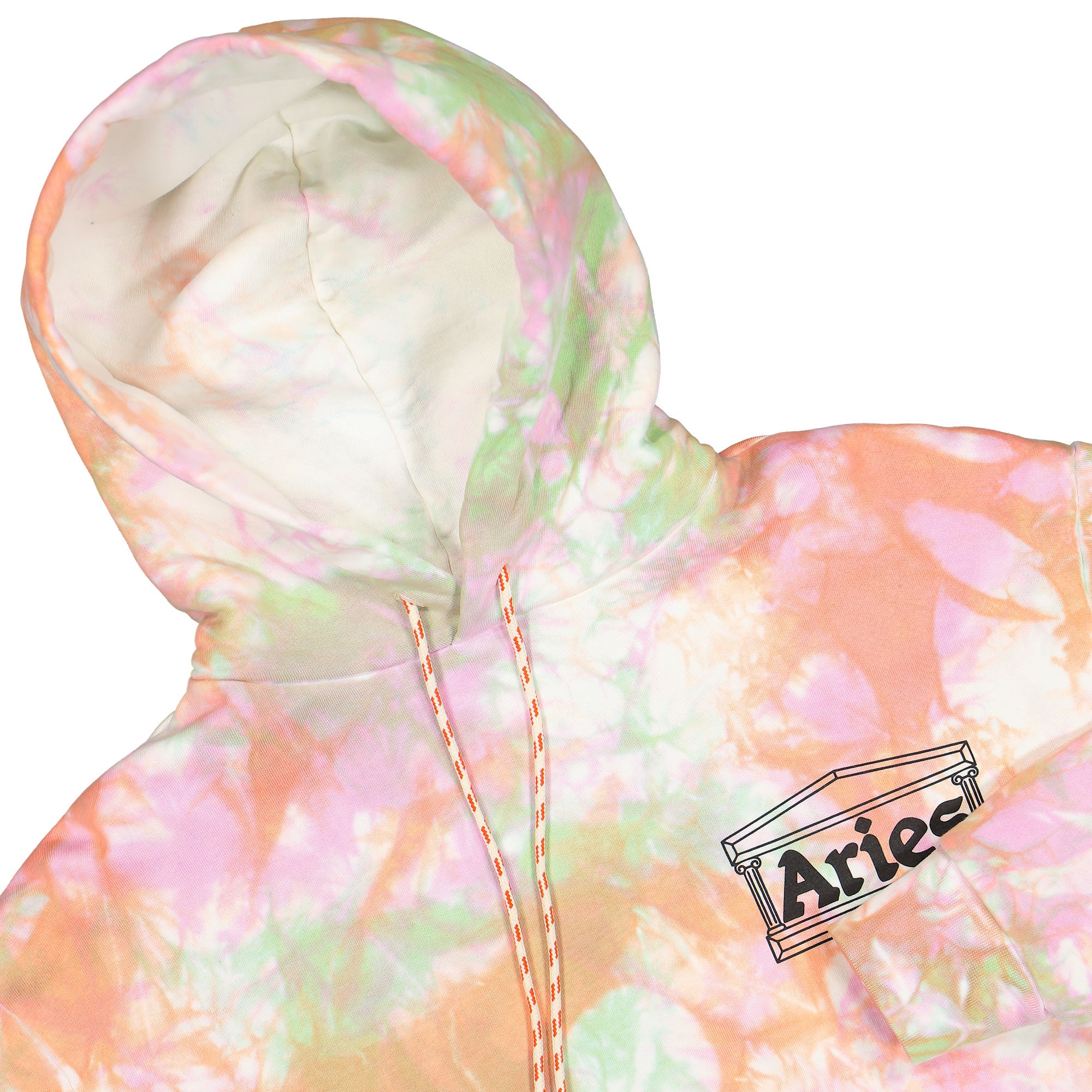 Aries Tie Dye Temple Hoodie Multi Hoodies Close-up | Overkill
