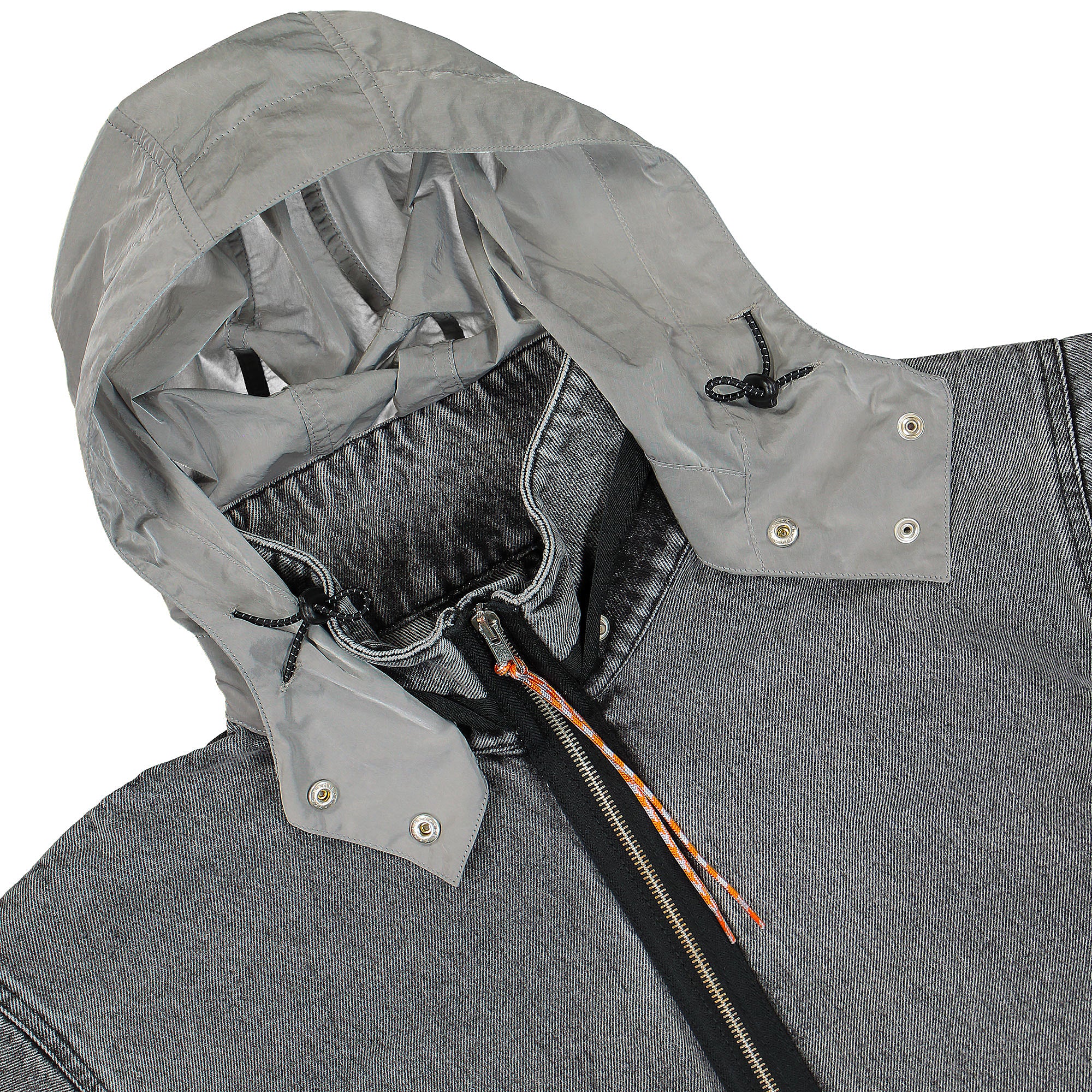 Aries Nylon Hooded Denim Jacket Acid Wash Jackets Detailfoto | Overkill